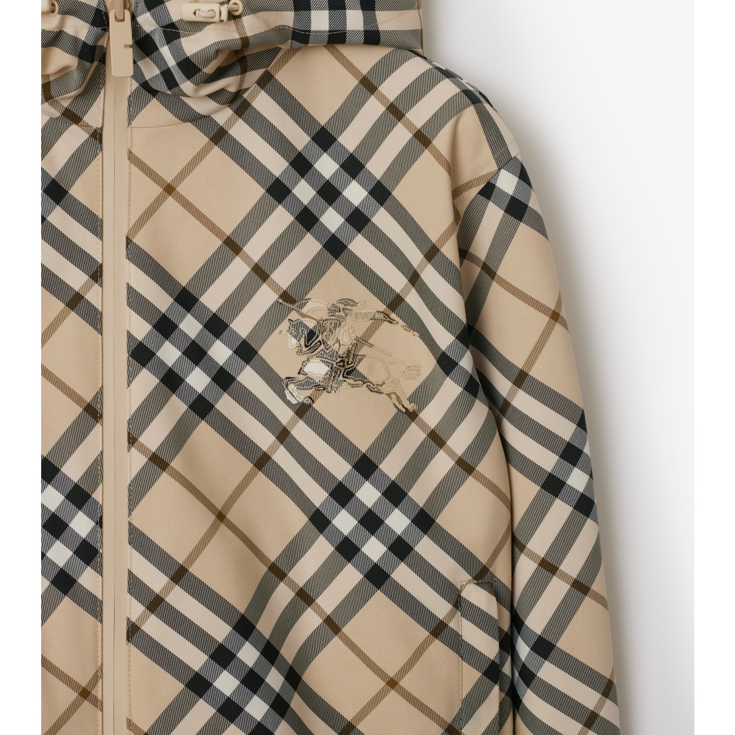 Cropped Reversible Check Jacket