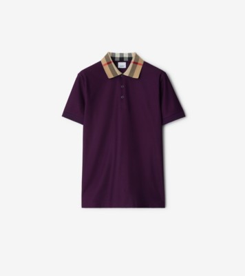 Cotton Polo Shirt in Smoked navy Men Burberry Official