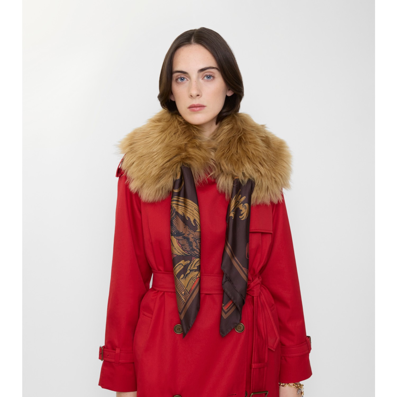 Scarf Trim Shearling Collar