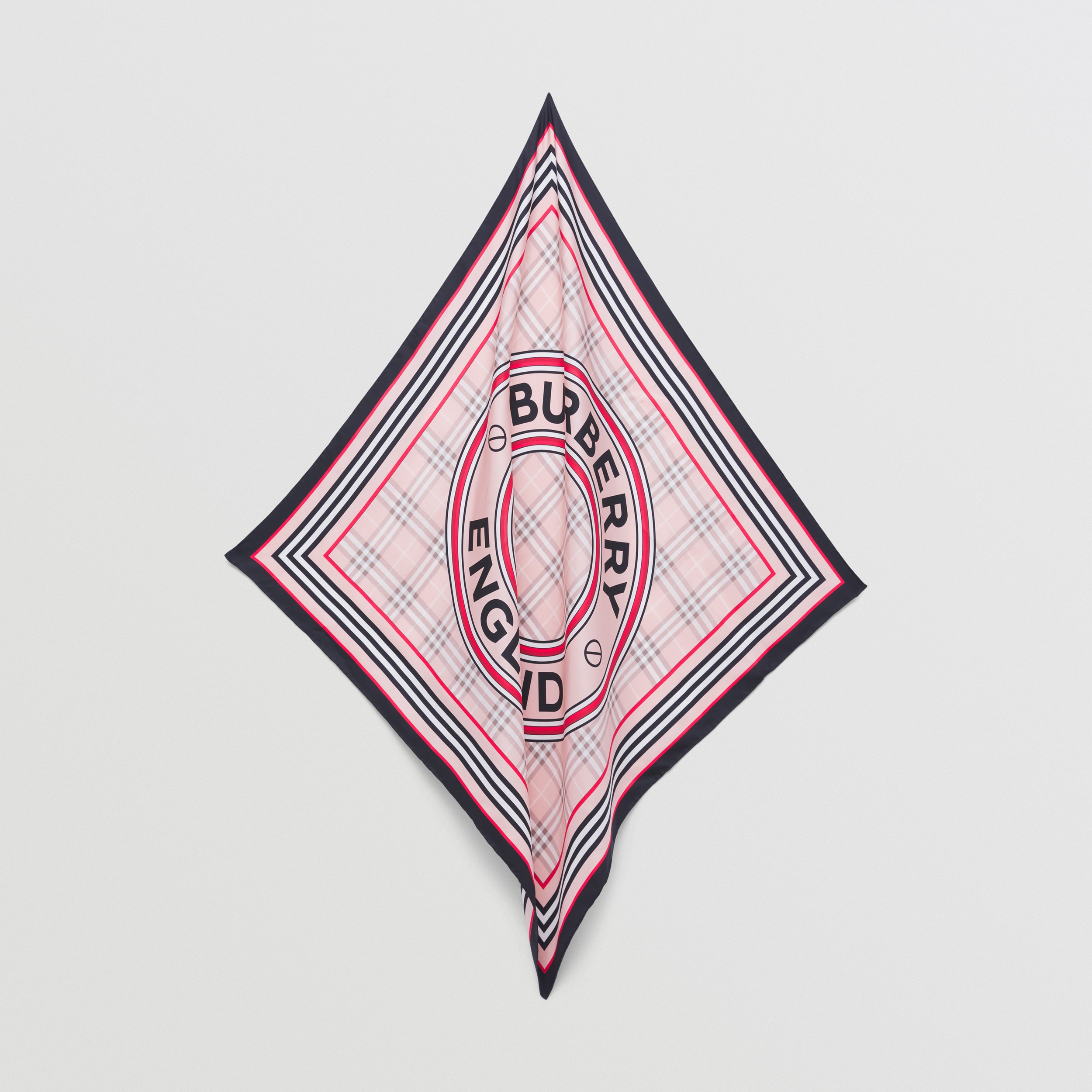 Pañuelo cuadrado en seda con estampado de montaje (Sonrosado) | Burberry® oficial - 4