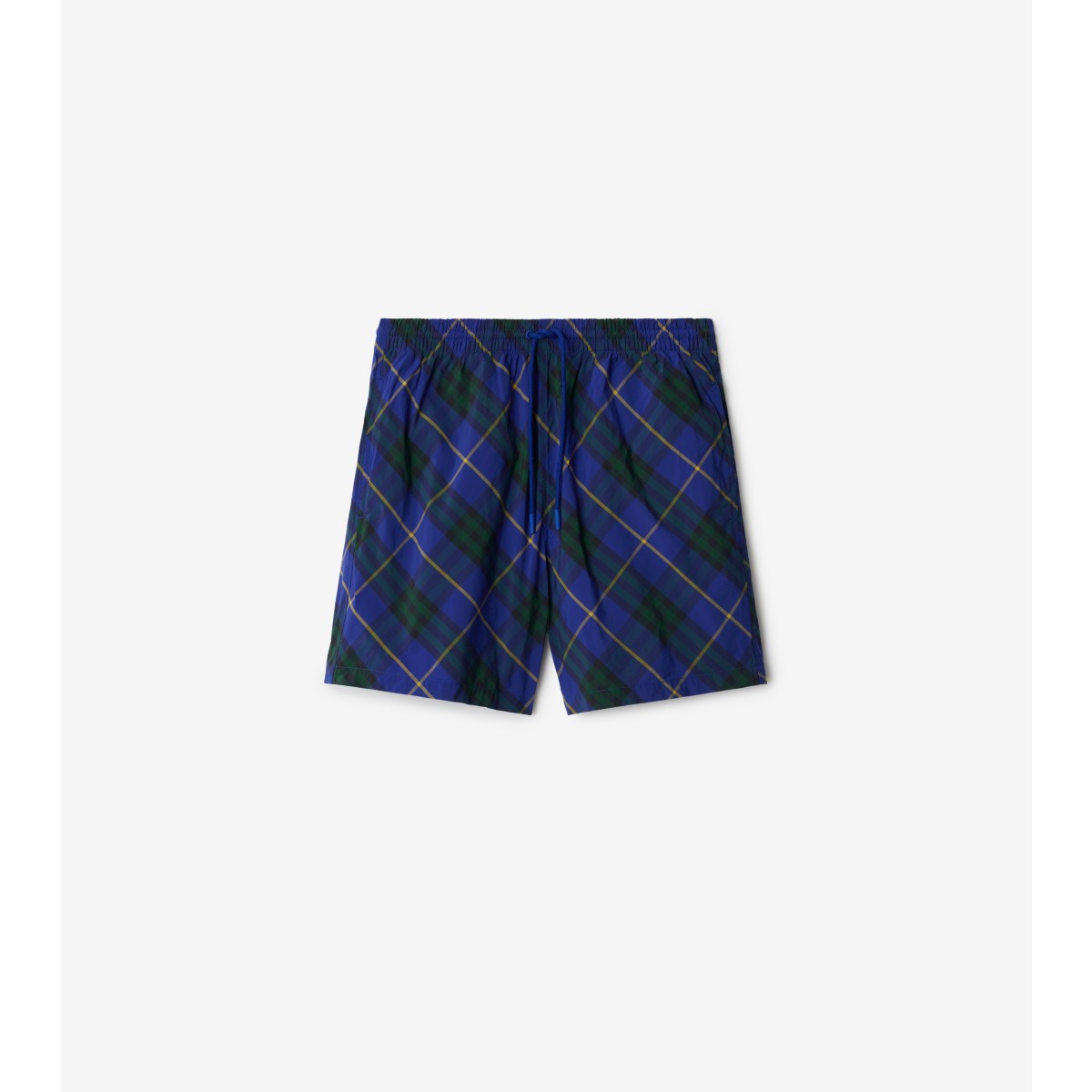 Shop Burberry Check Swim Shorts In Bright Navy