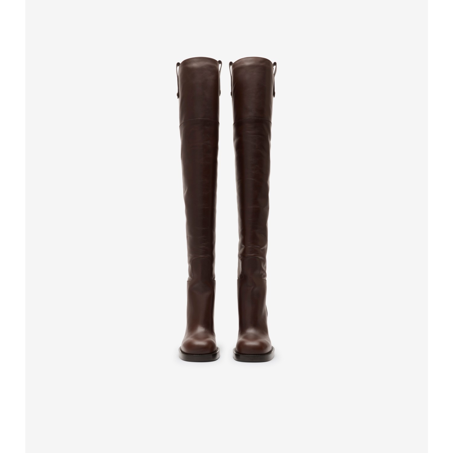 Leather Cavalier Thigh-high Heel Boots