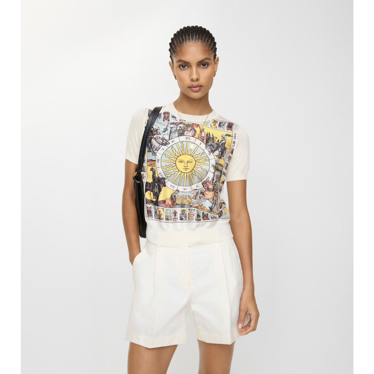  Printed Tarot Panel Wool Silk Top