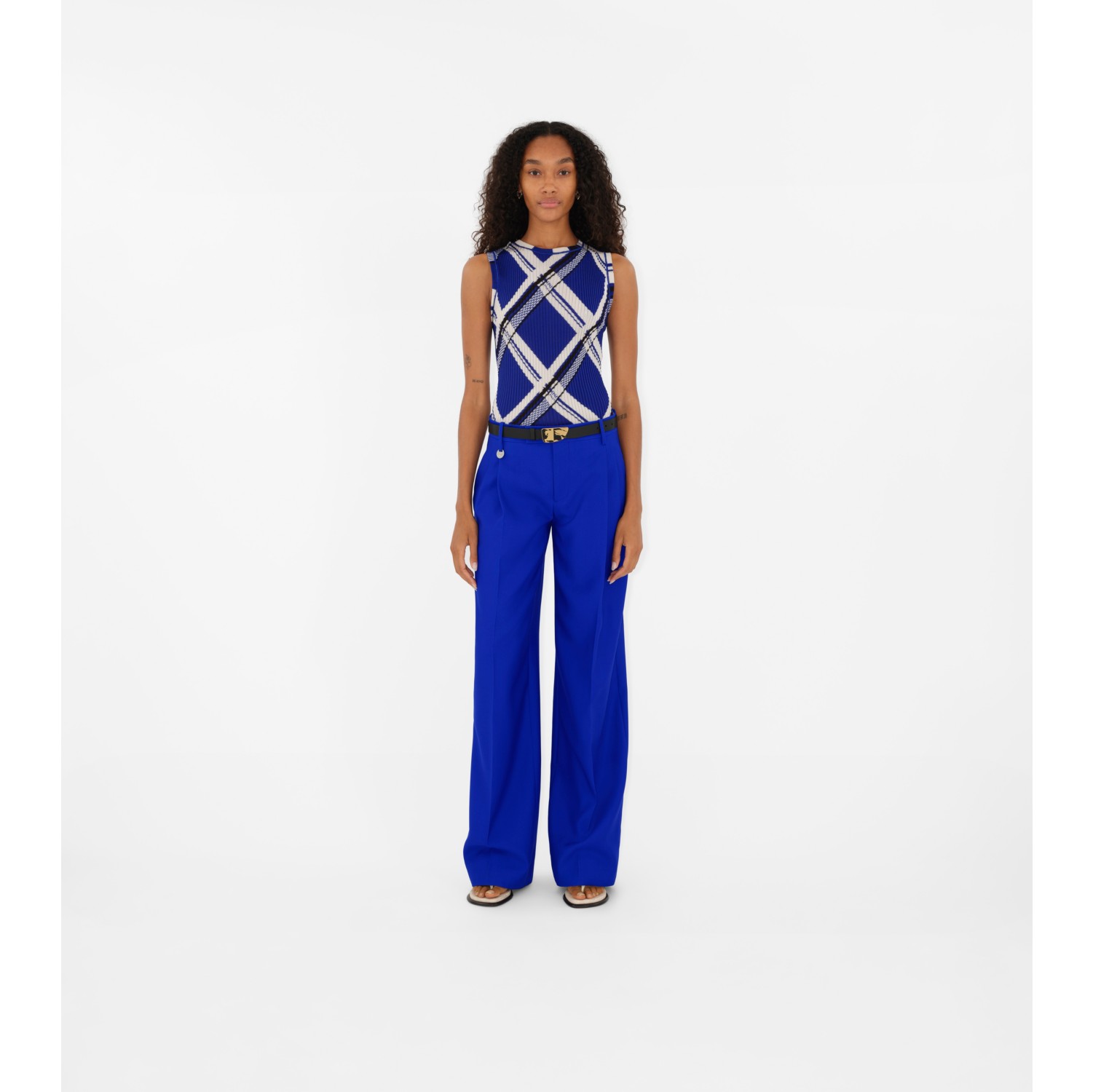 Leather Shield EKD Belt in Slate - Women | Burberry® Official