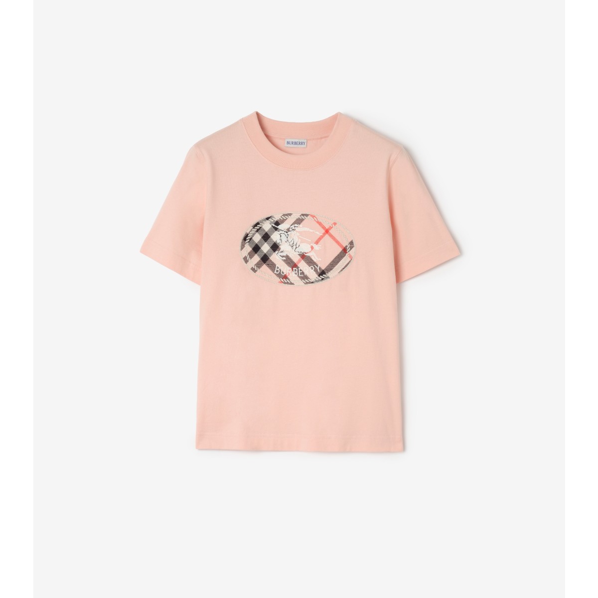  Check Knight Stamp Cotton T-shirt