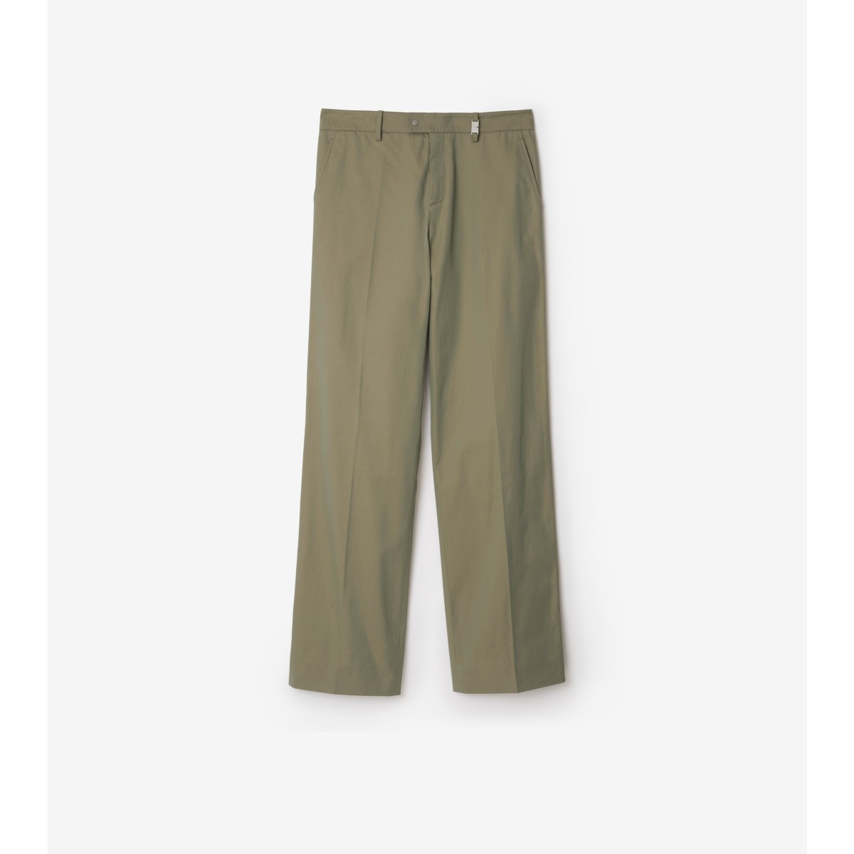 Shop Burberry Cotton Chinos In Tent