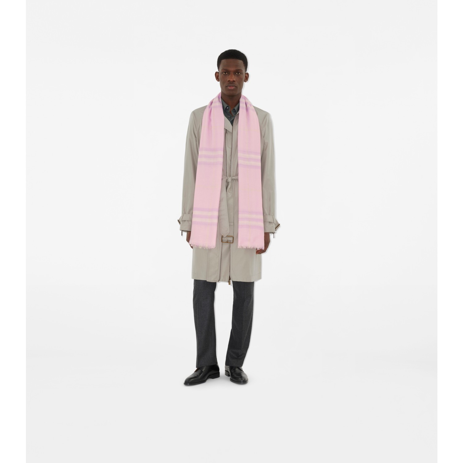 Écharpe large en laine Check