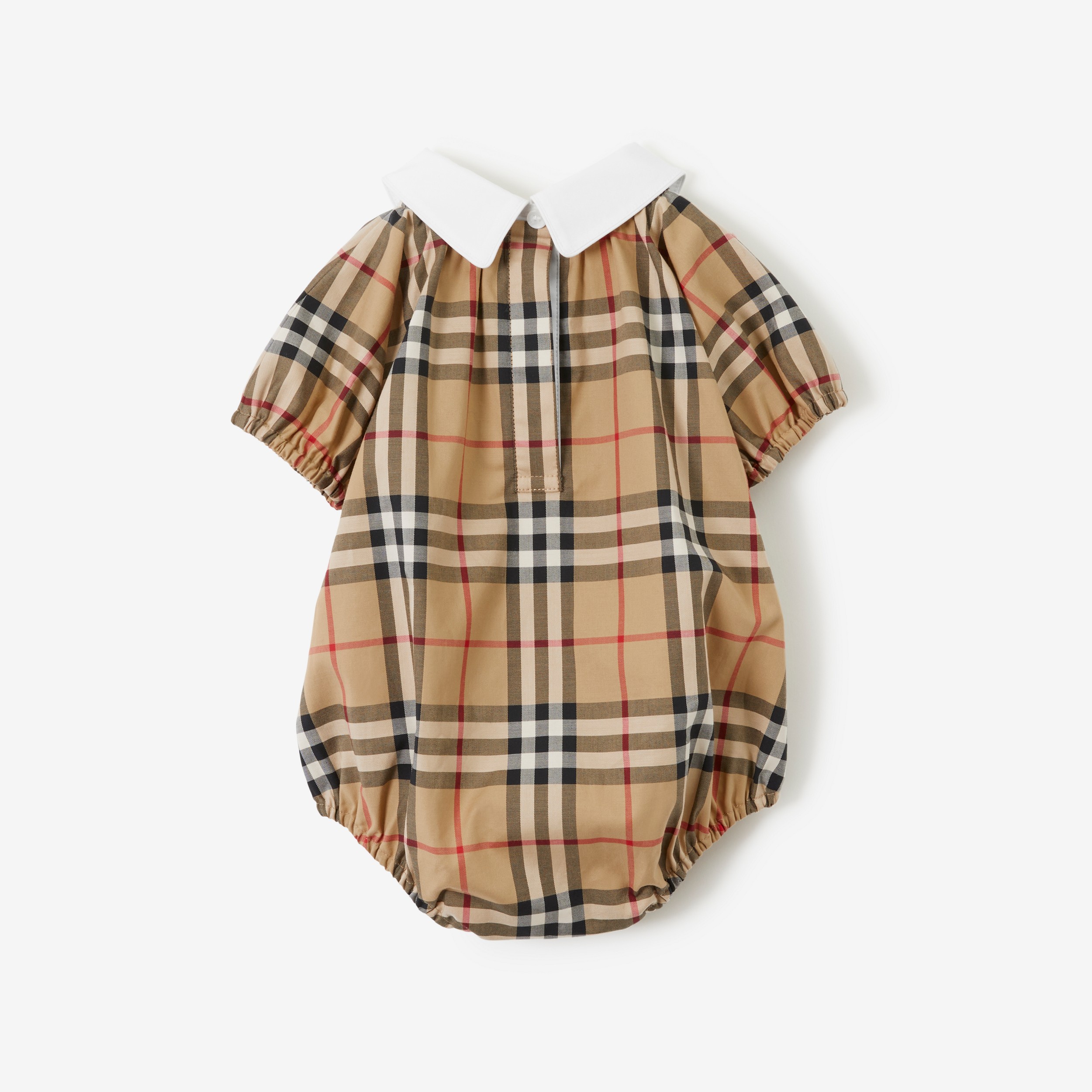 Check Stretch Cotton Bodysuit in Archive Beige - Children | Burberry® Official - 2