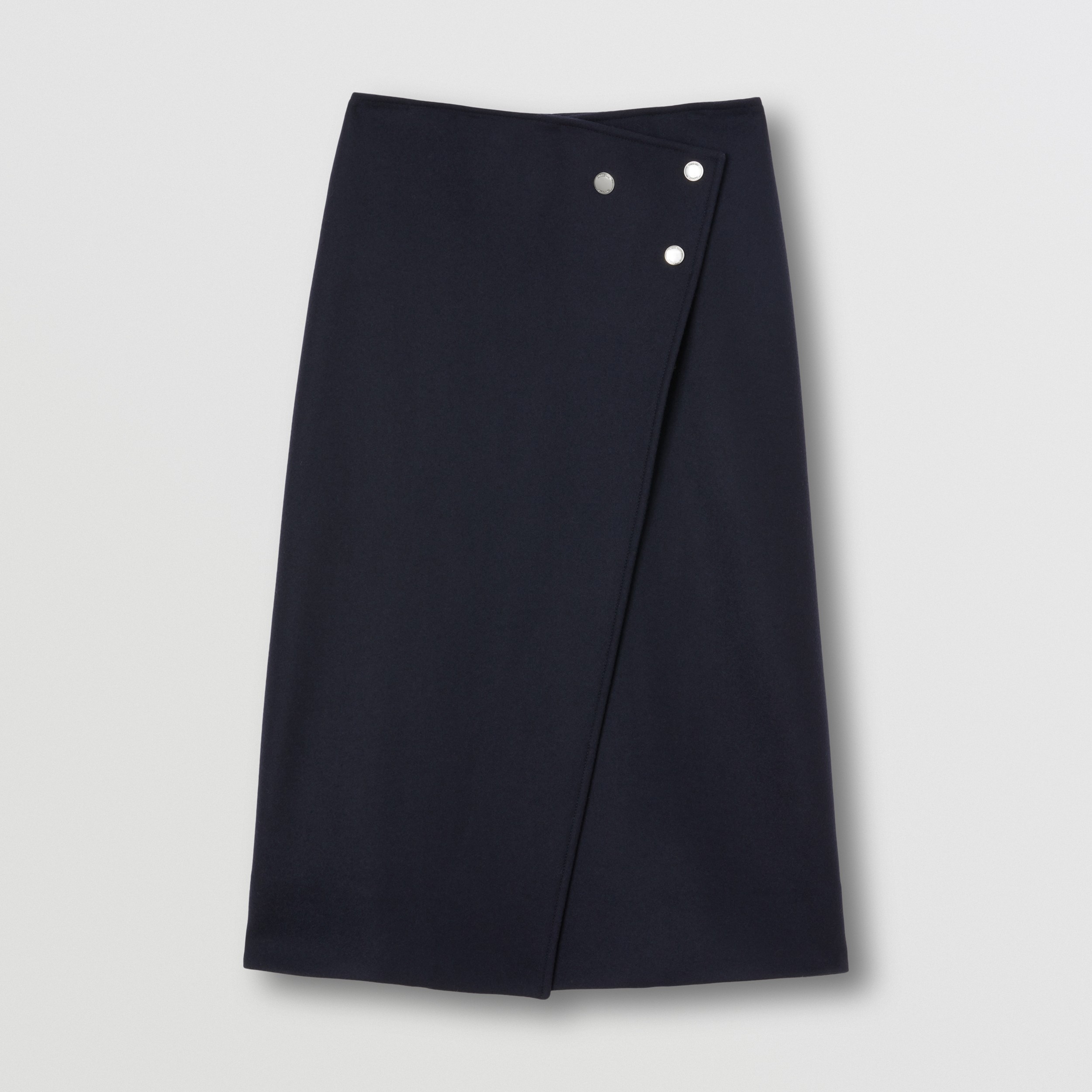 Wool Cashmere Wrap Skirt in Dark Charcoal Blue - Women | Burberry® Official - 4