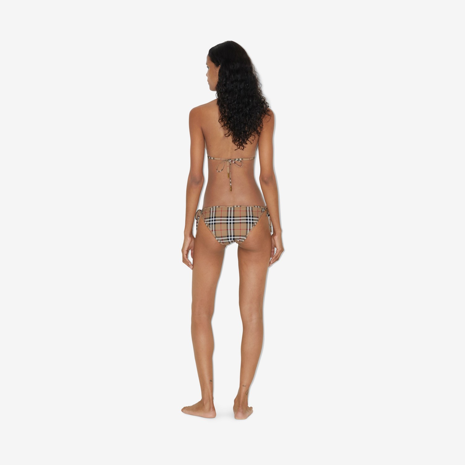 Bikini a triangolo con motivo Check (Beige Archivio) - Donna | Sito ufficiale Burberry®