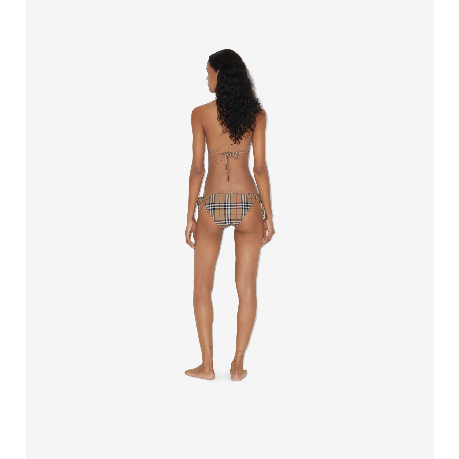 Check Triangle Bikini in Archive beige - Women, Nylon
