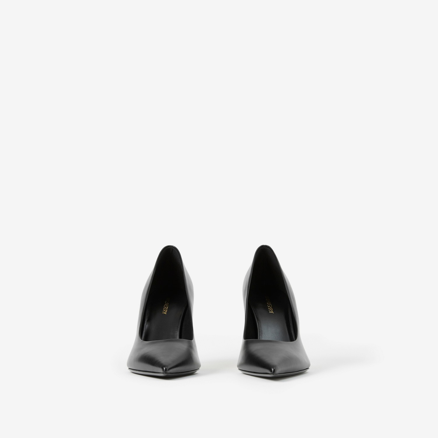 Scarpins de bico fino em couro (Preto) - Mulheres | Burberry® oficial