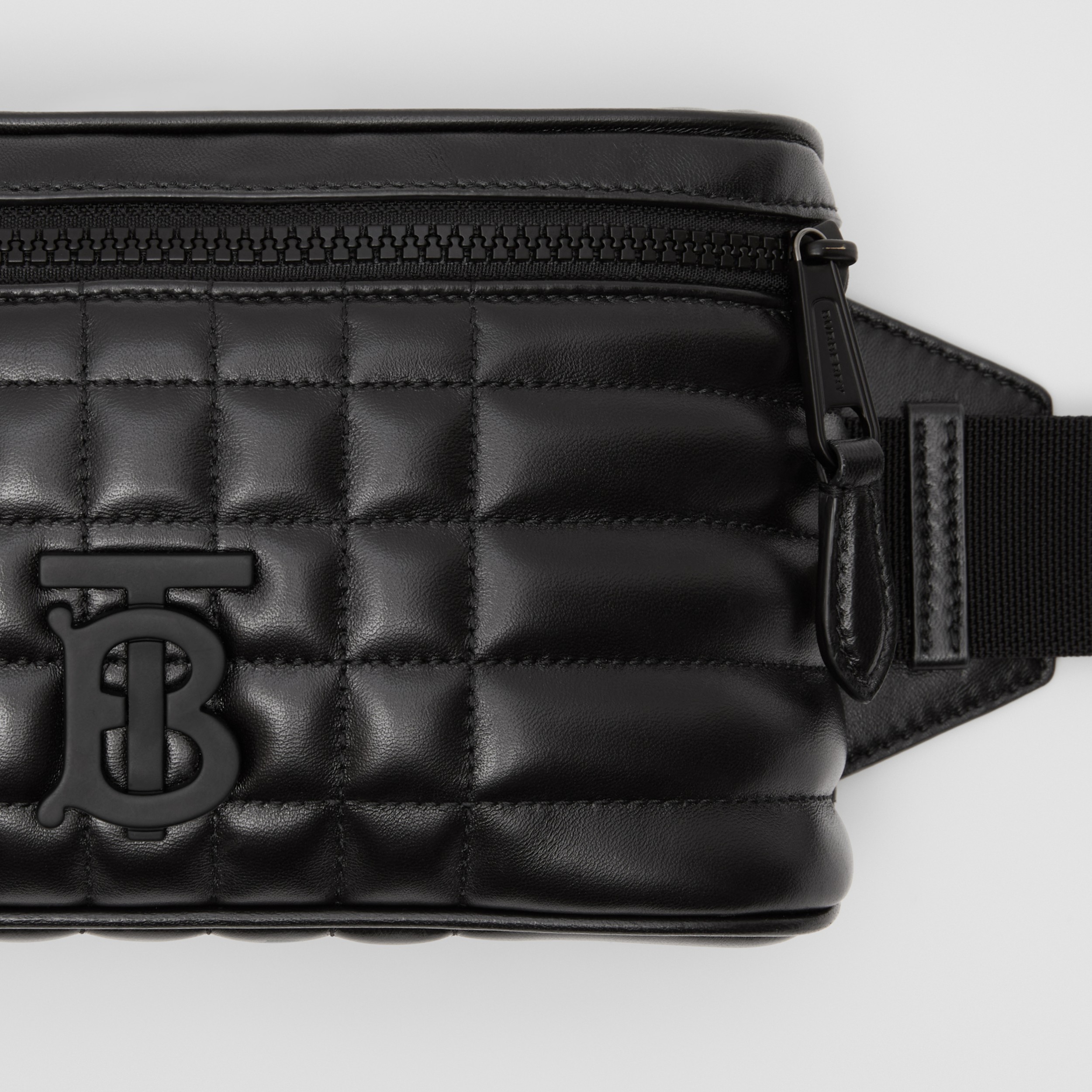 Quilted Leather Cube Bum Bag in Black Men Burberry® Official