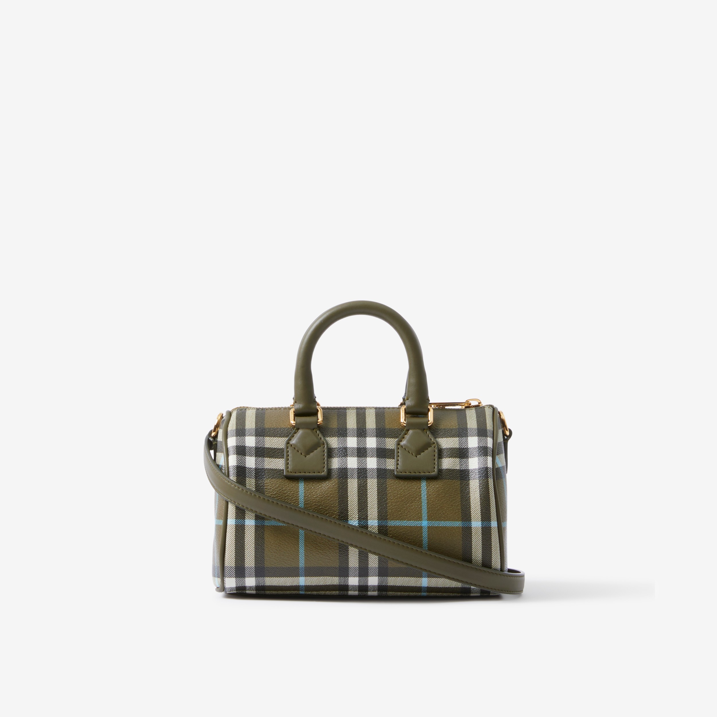 Check Mini Bowling Bag in Olive Green Women Burberry® Official
