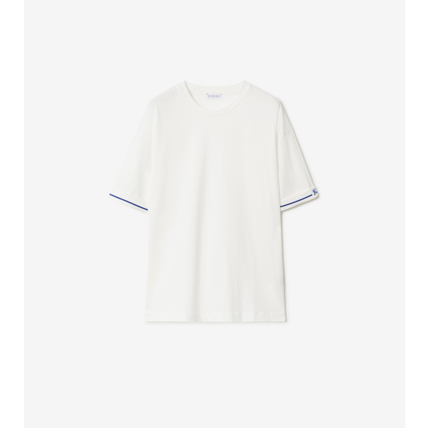 Cotton T-shirt in Rain - Women | Burberry® Official