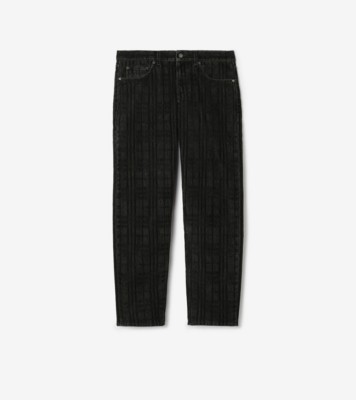 Check Flocked Straight Jeans ®