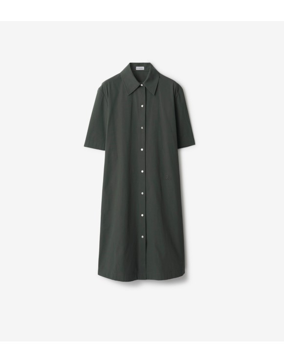 Cotton Blend Shirt Dress