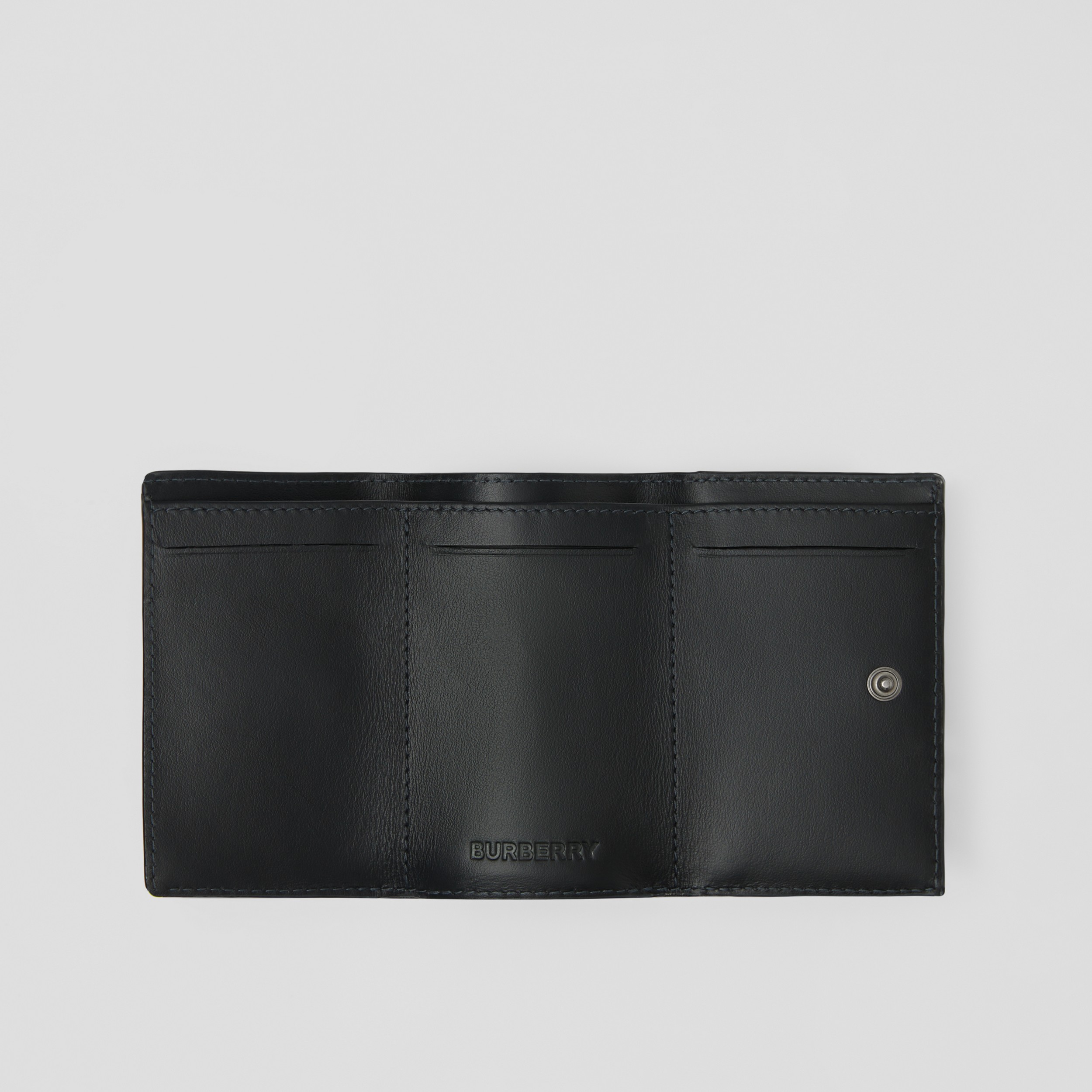 Charcoal Check and Leather Trifold Wallet - Men | Burberry® Official - 3