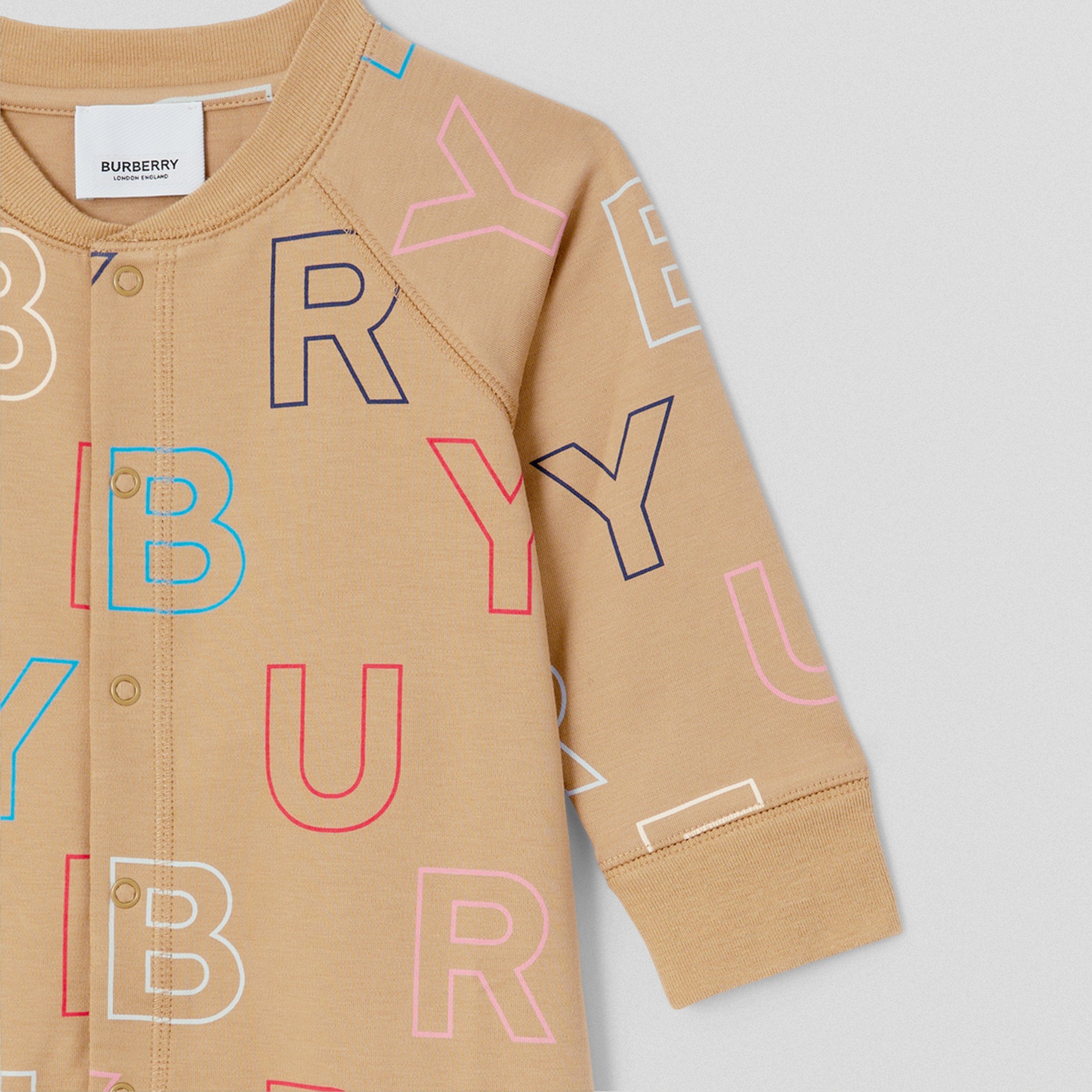 Logo Print Stretch Cotton Jumpsuit – Online Exclusive in Archive Beige - Children | Burberry® Official - 4