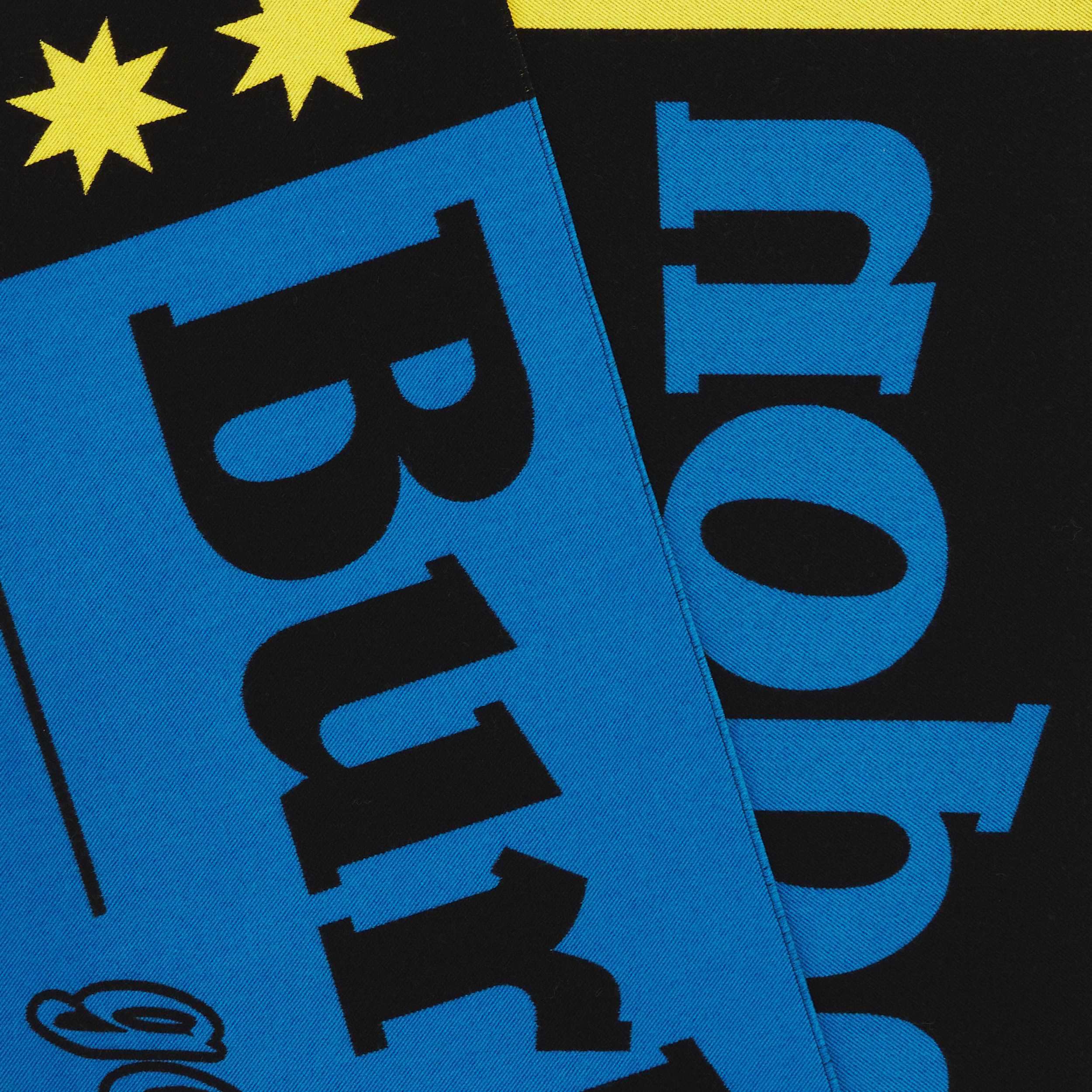 徽标丝毛混纺提花围巾 (中调蓝色) | Burberry® 博柏利官网 - 2