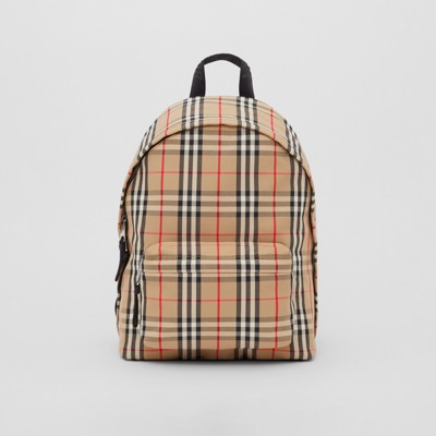 Vintage Check Nylon Backpack in Archive Beige | Burberry® Official