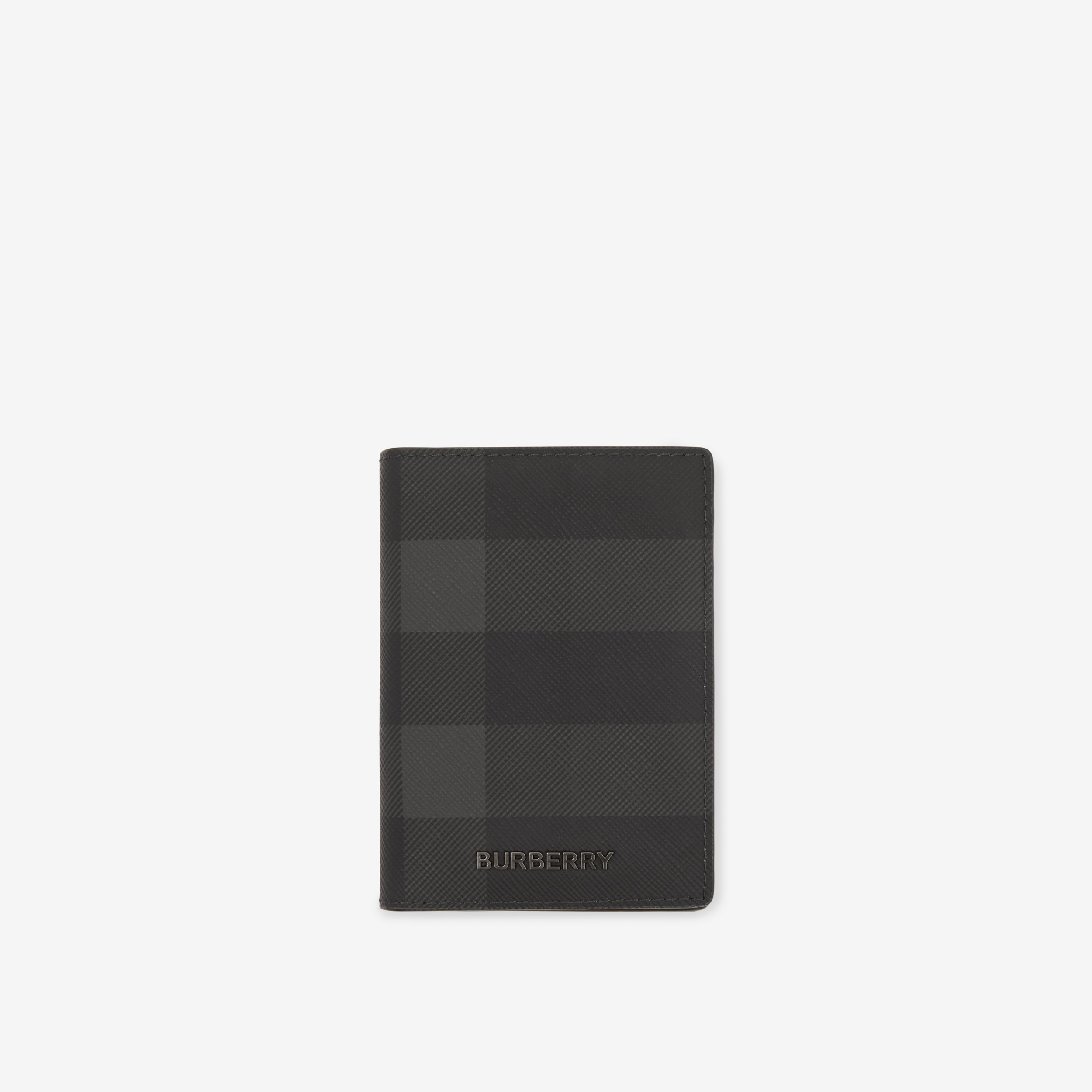 Porte-cartes à rabat Check anthracite - Homme | Site officiel Burberry® - 1