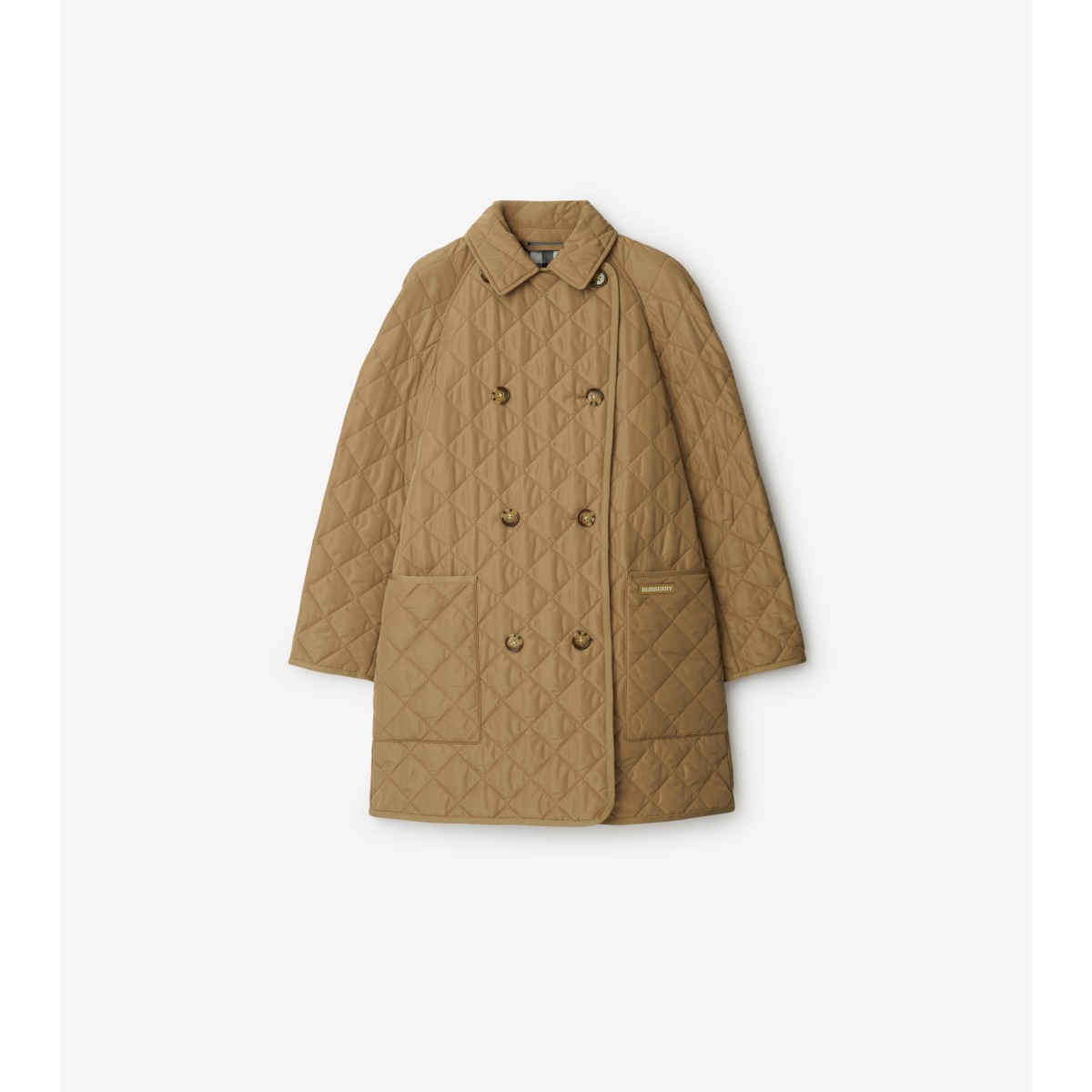 Burberry Quilted Coat In Camel