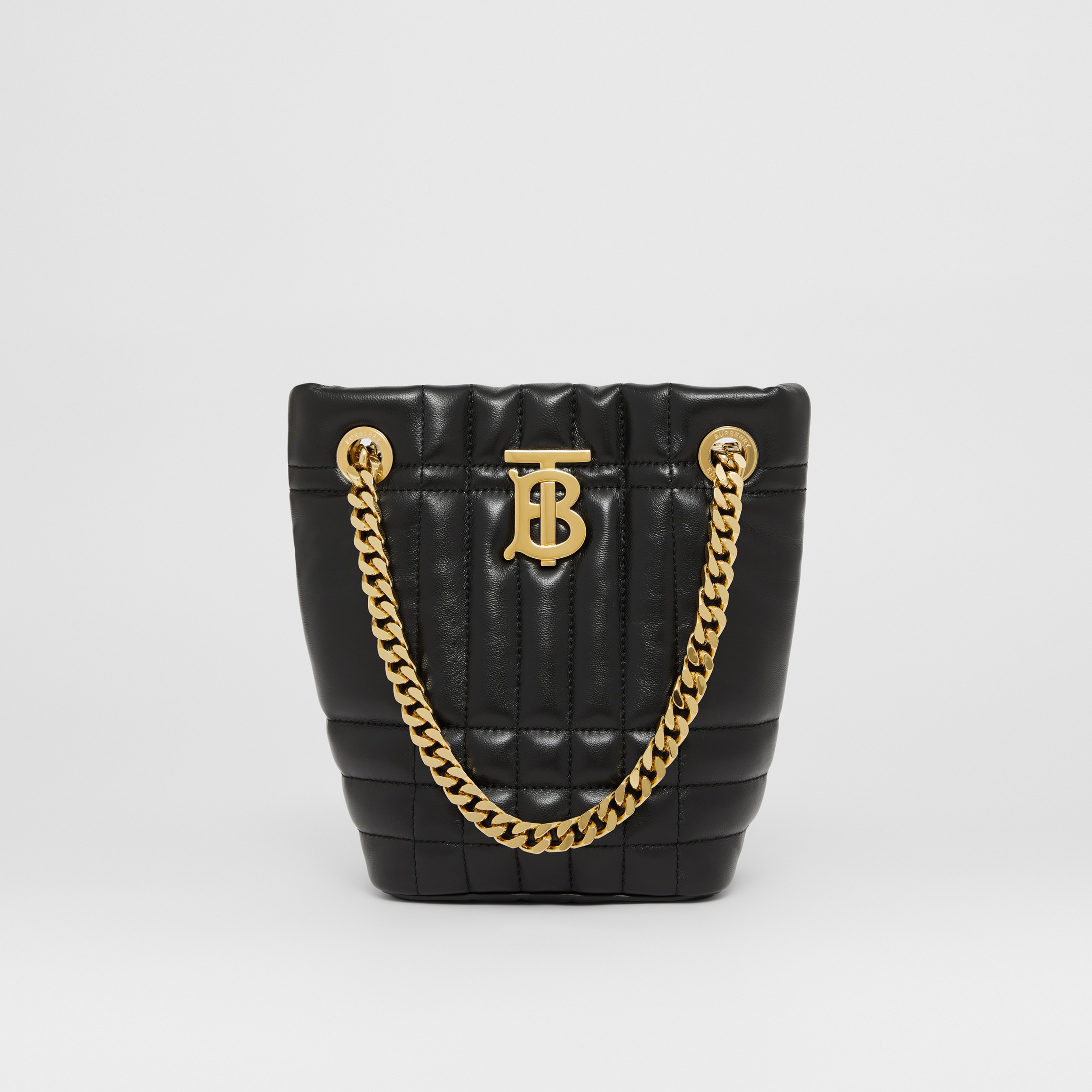Mini Quilted Lambskin Lola Bucket Bag in Black - Women | Burberry® Official - 1
