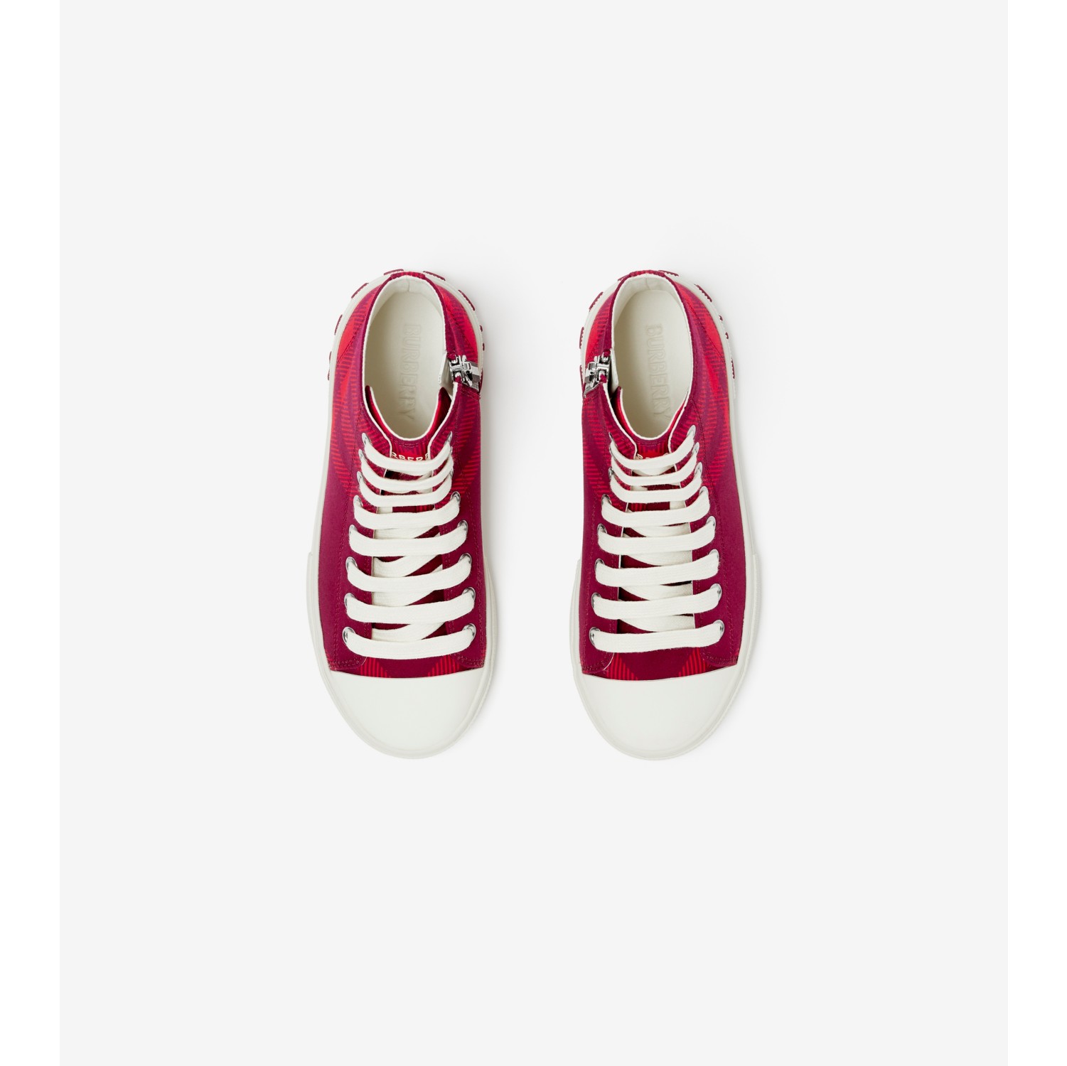 Sneakers montantes en coton Check