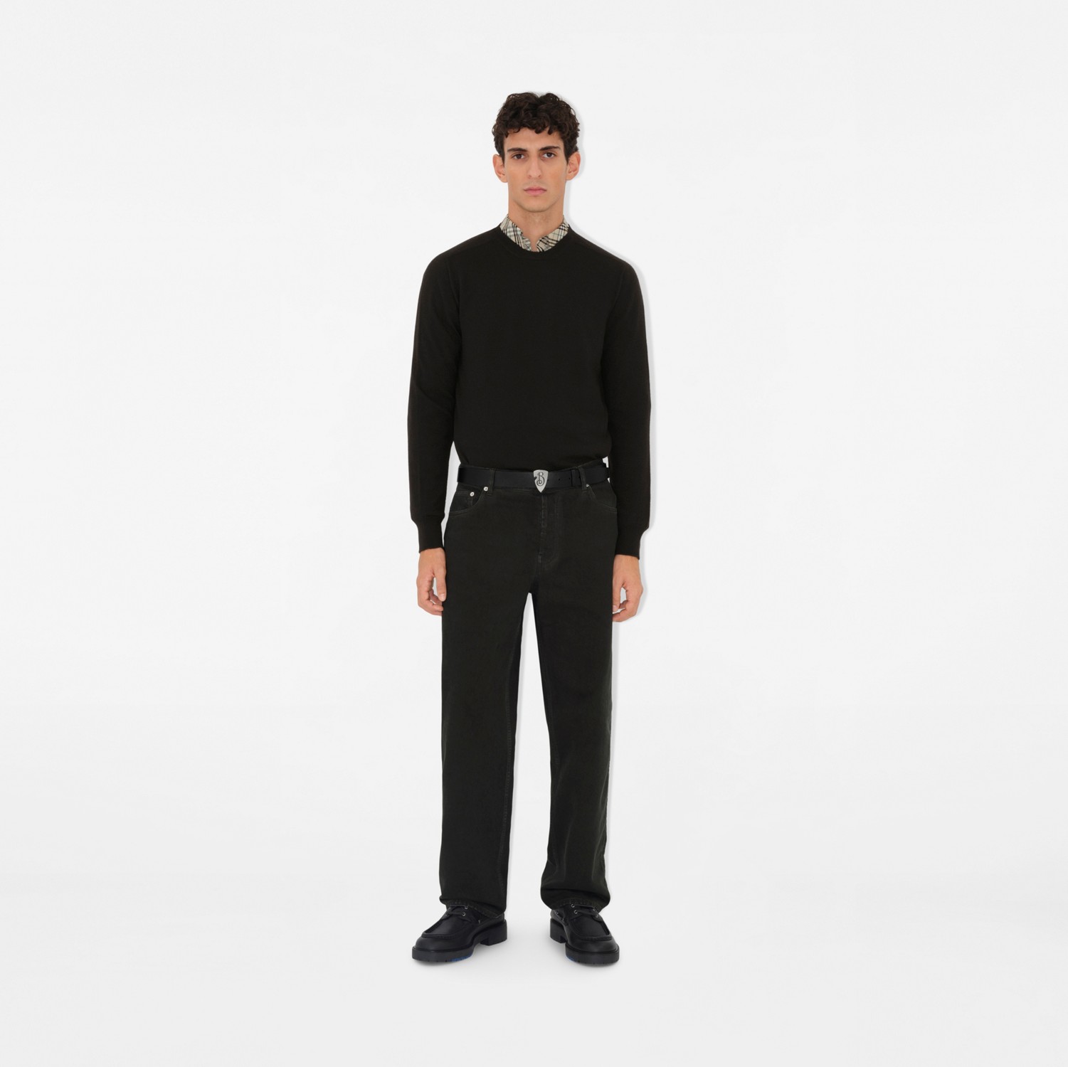 Leather B Shield Belt in Black - Men | Burberry® Official Leather B Shield Belt in Black - Men | Burberry® Official