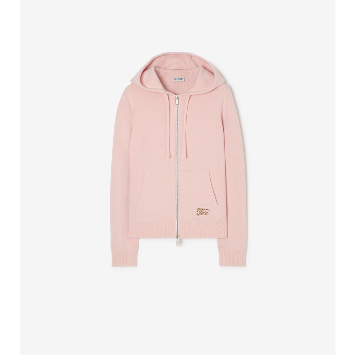  Embroidered Cashmere Blend Zip Hoodie