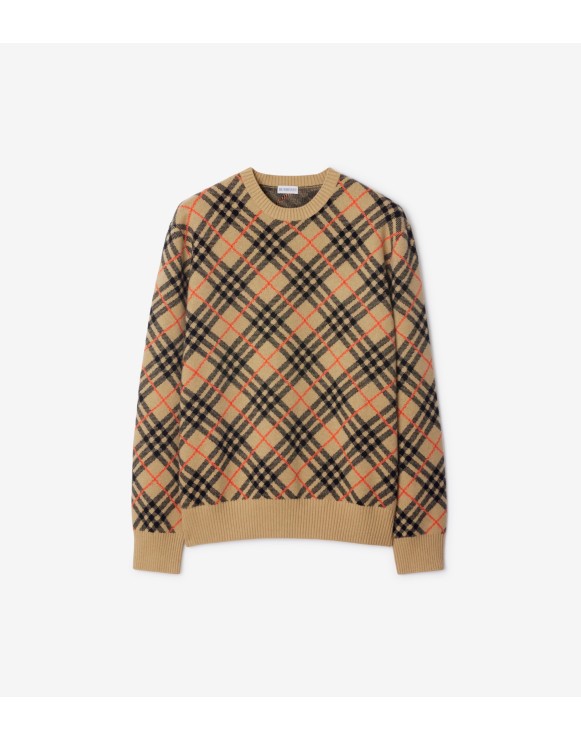 Kaschmirpullover in Check