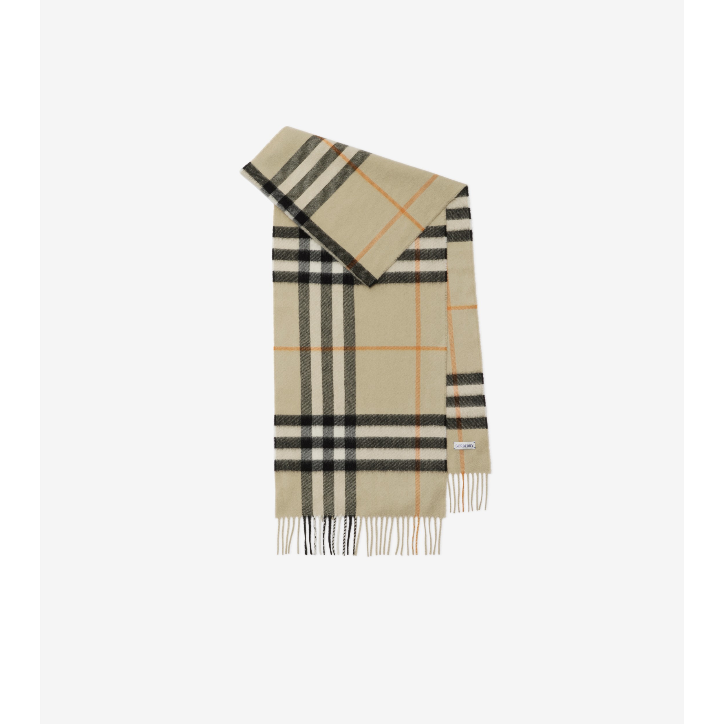 Check Cashmere Scarf in Charcoal Burberry Official