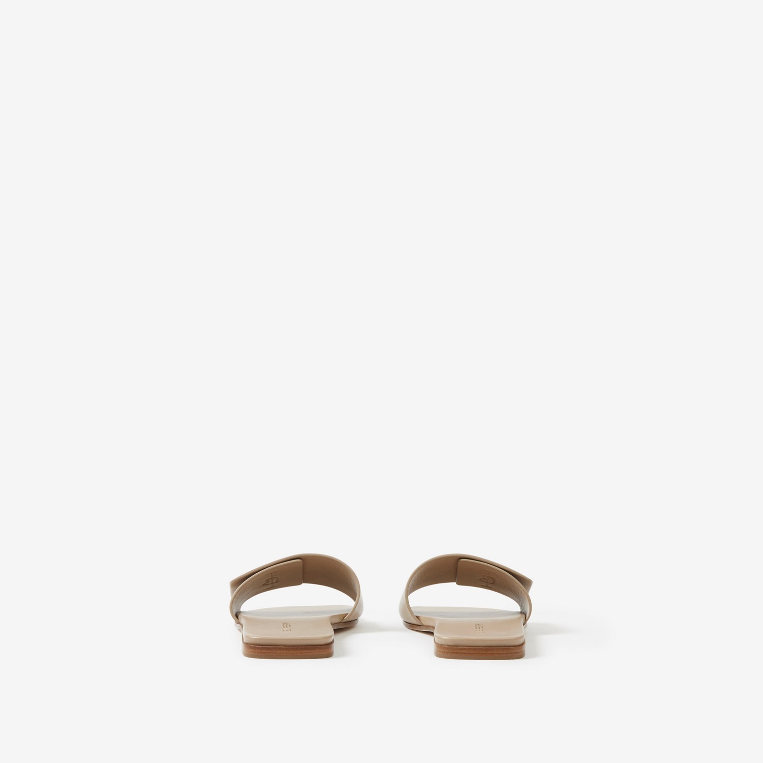 Monogram Motif Leather Slides in Chestnut Beige - Women | Burberry® Official