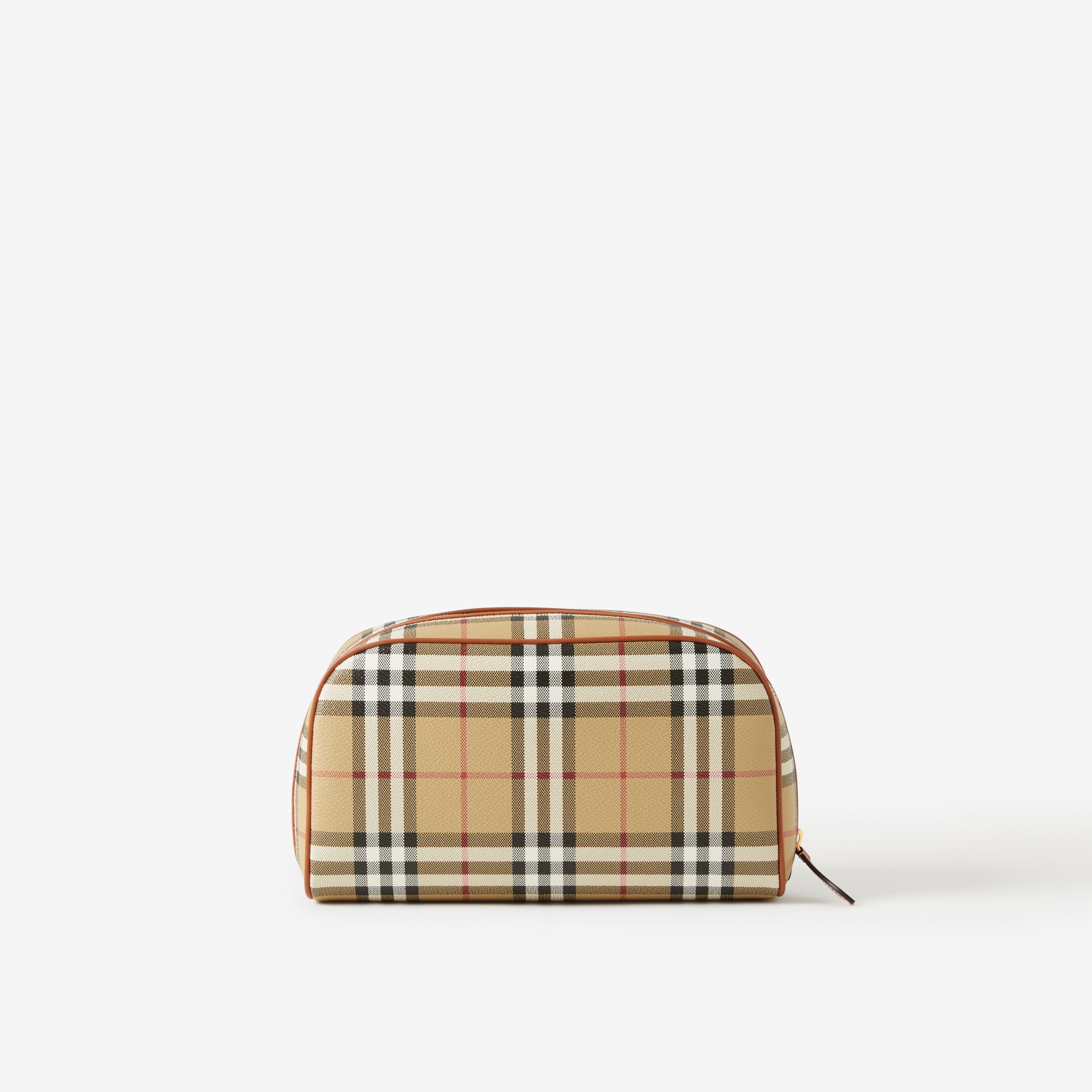 Medium Check Travel Pouch in Archive Beige - Women | Burberry® Official - 3