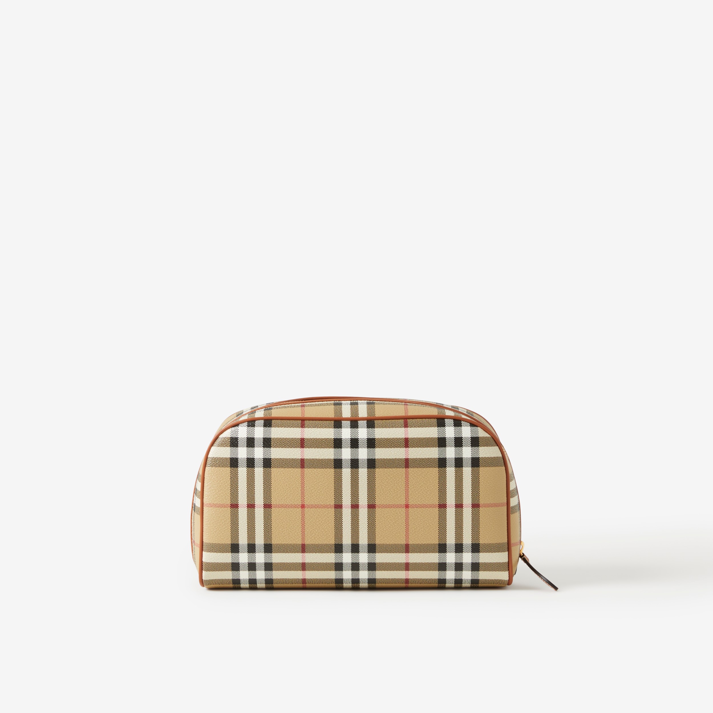 Medium Check Travel Pouch in Archive Beige - Women |