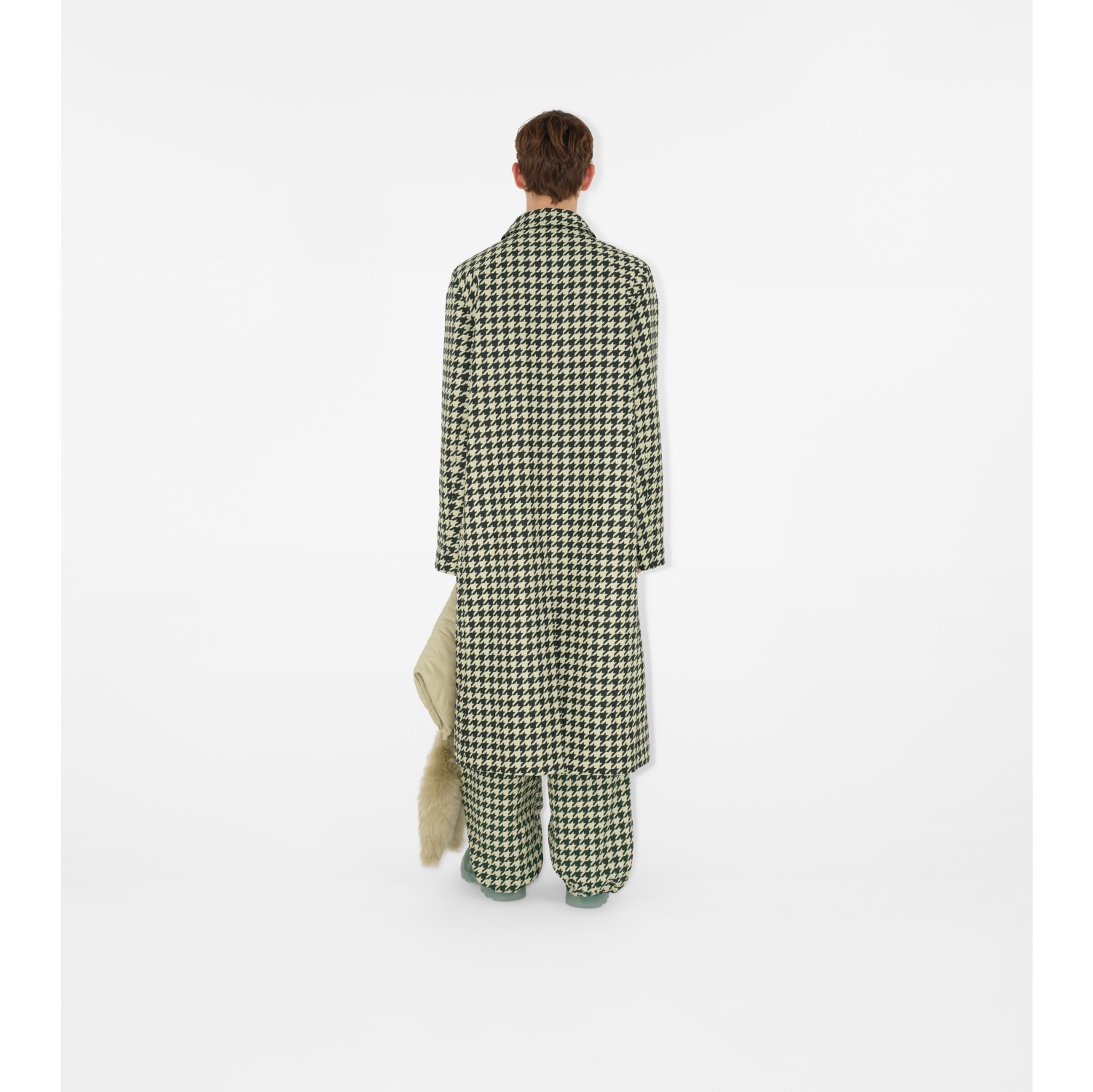 Long Houndstooth Car Coat