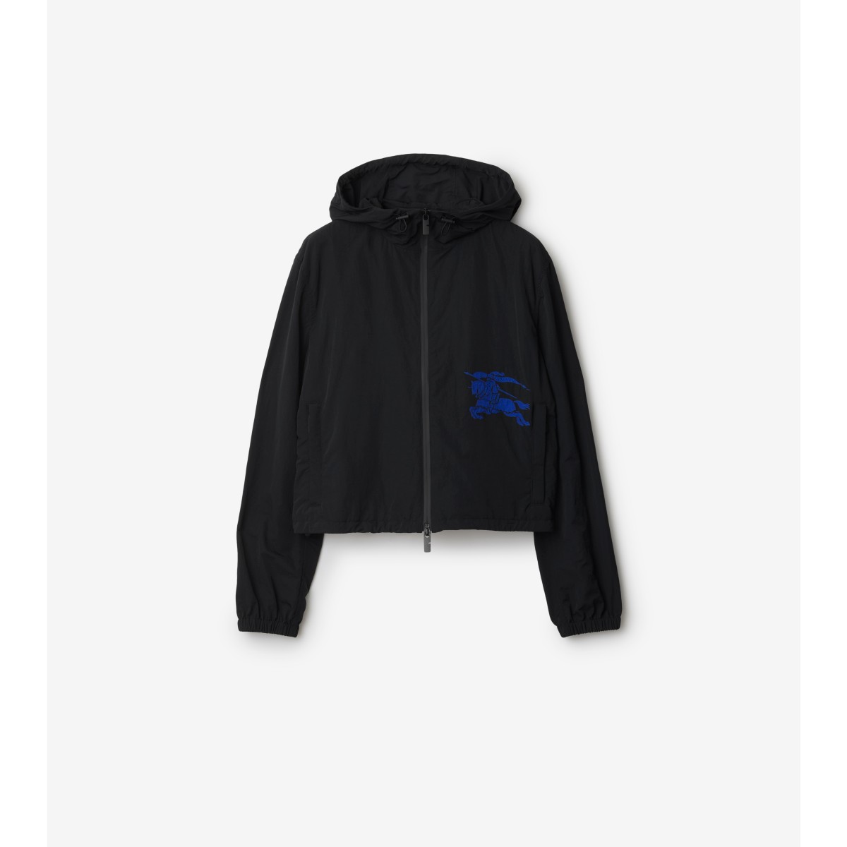  Cropped Nylon Hooded Jacket