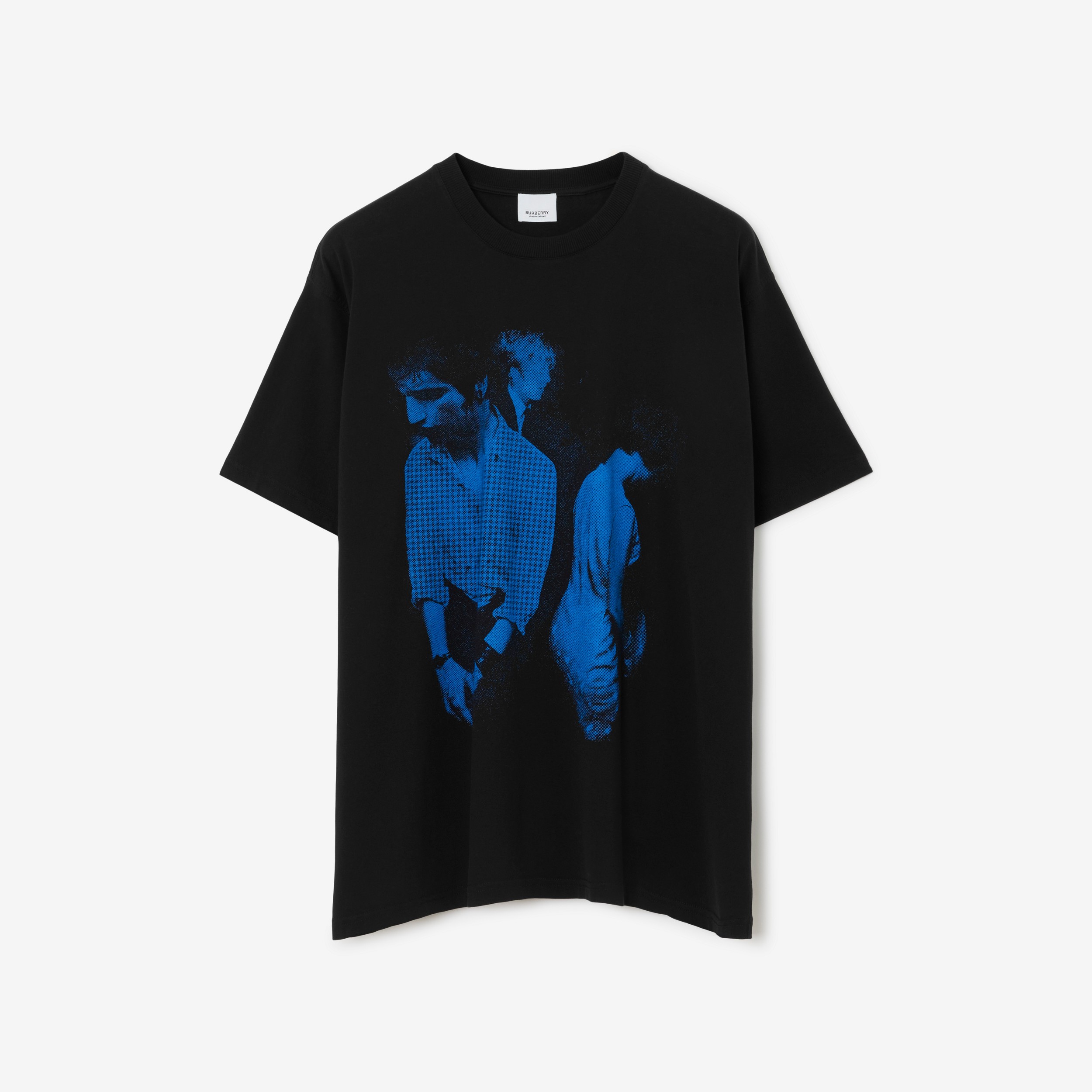 모드 프린트 코튼 티셔츠 (블랙) - 남성 | Burberry® - 1