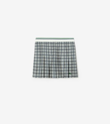 Burberry プリーツ チェック テニスミニスカート (ピーコックブルー) - ウィメンズ | Burberry®公式サイト