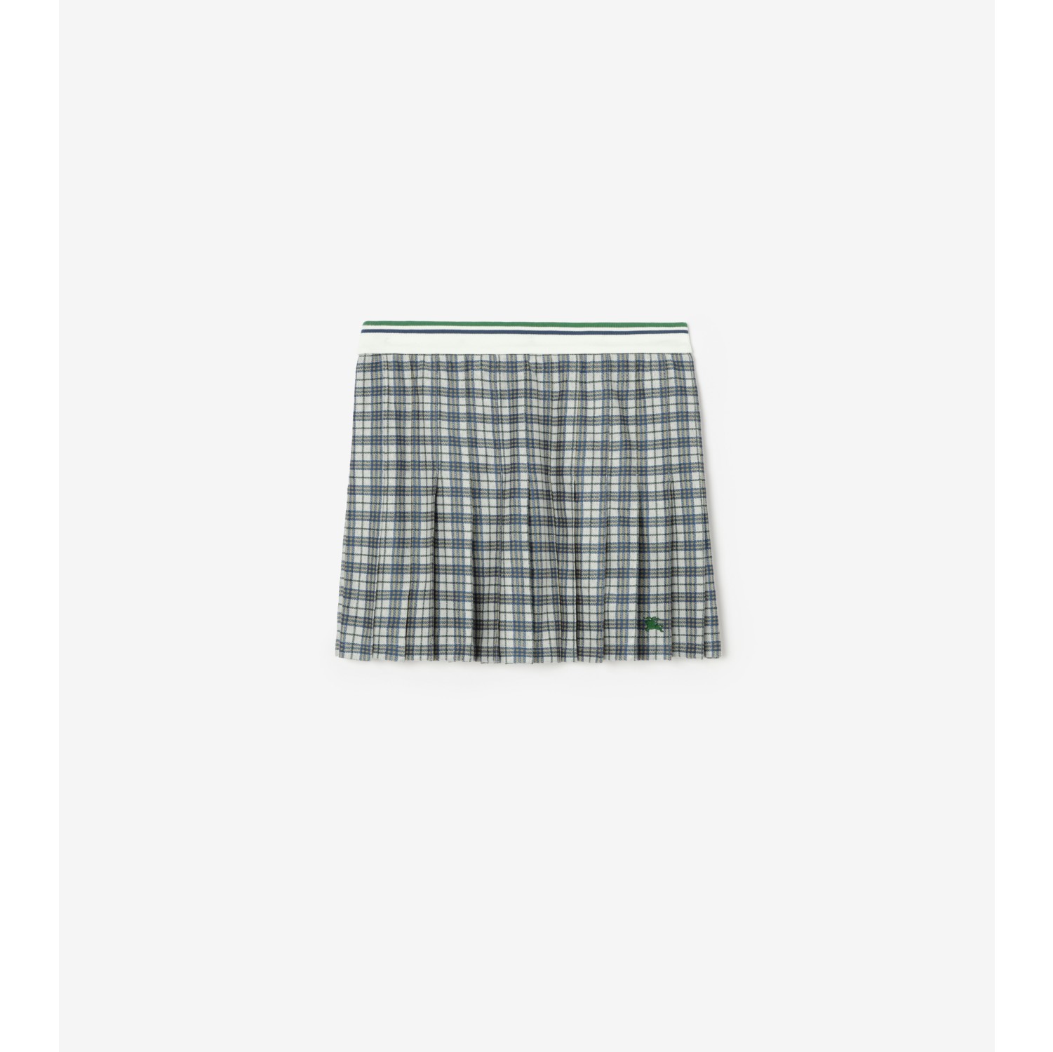 Pleated Check Jersey Mini Skirt