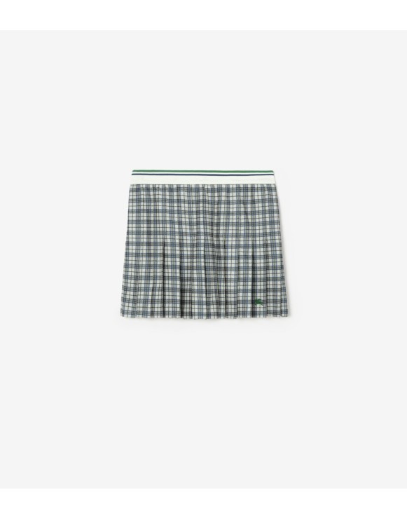 Pleated Check Jersey Mini Skirt