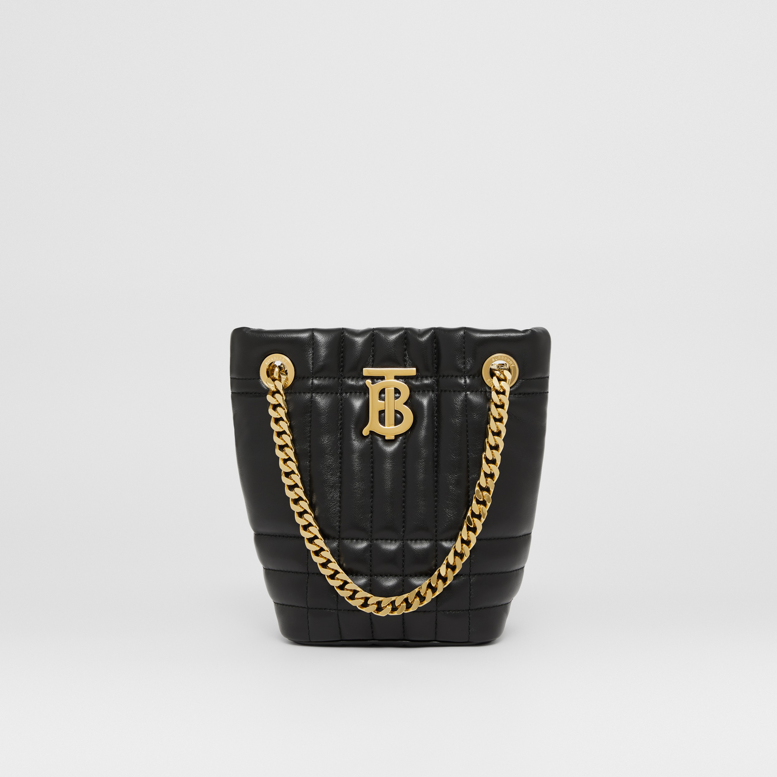 Bucket Bag „Lola“ im Miniformat aus gestepptem Lammleder (Schwarz) - Damen | Burberry® - 1