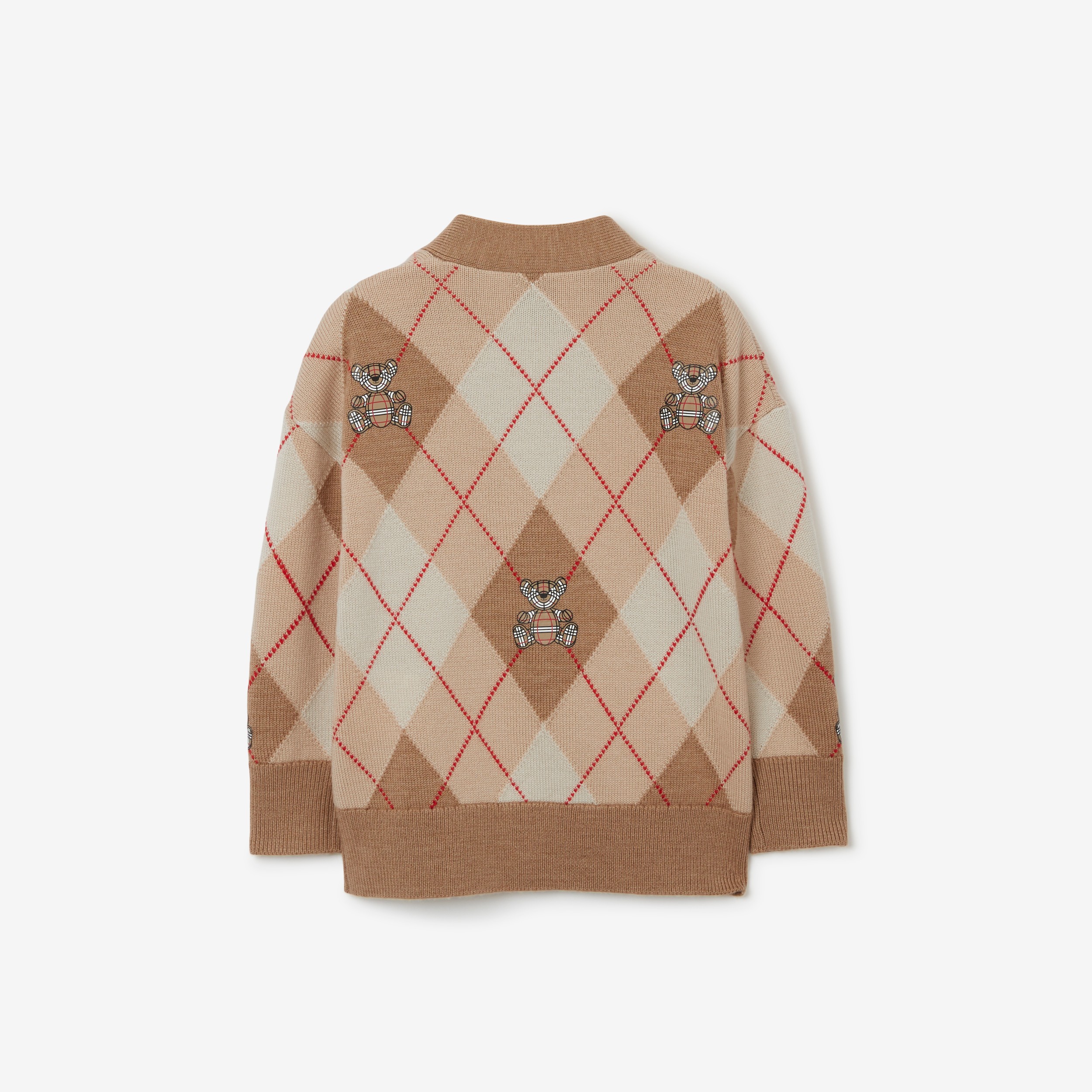 Thomas 泰迪熊拼菱形图案羊毛开衫 (柔黄褐色) - 儿童 | Burberry® 博柏利官网 - 2