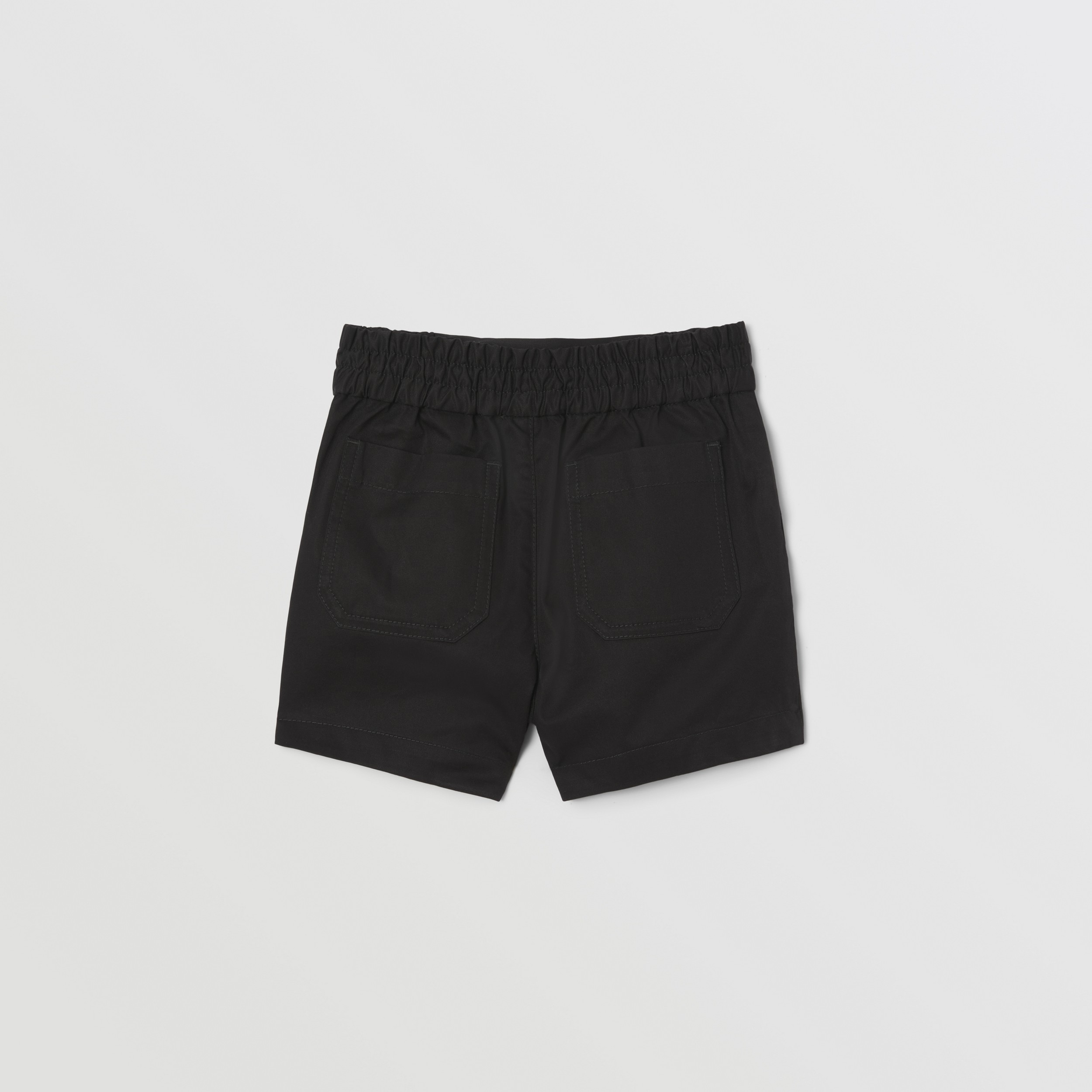 Monogram Motif Cotton Twill Chino Shorts in Black - Children | Burberry® Official - 4