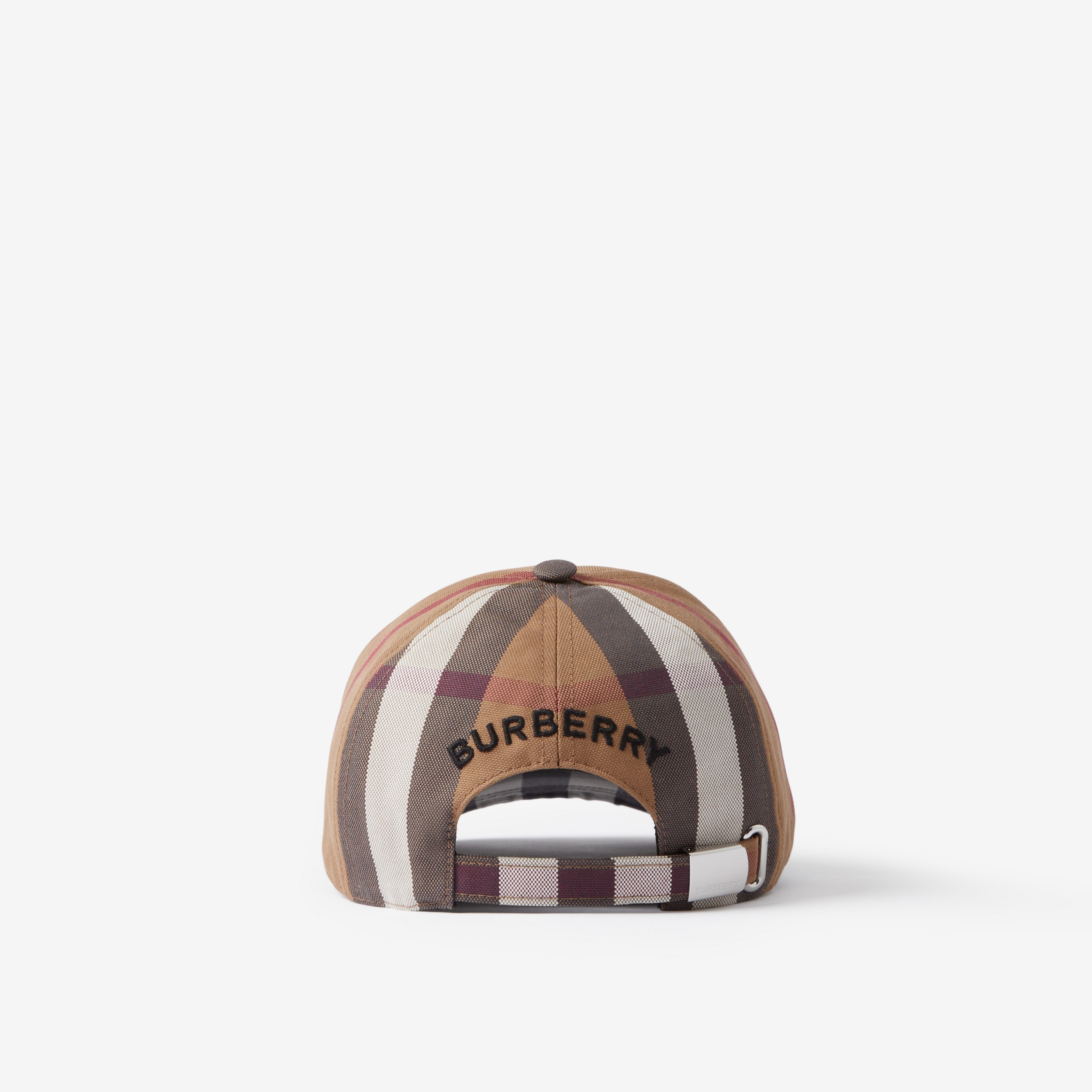 Embroidered Logo Check Cotton Baseball Cap in Dark Birch Brown | Burberry® Official - 3