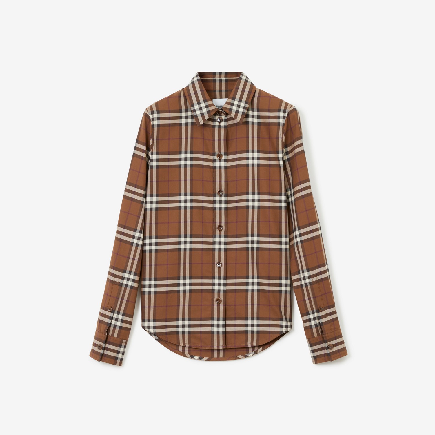 Baumwollhemd mit Vintage Check-Muster (Dunkles Birkenbraun) - Damen | Burberry®
