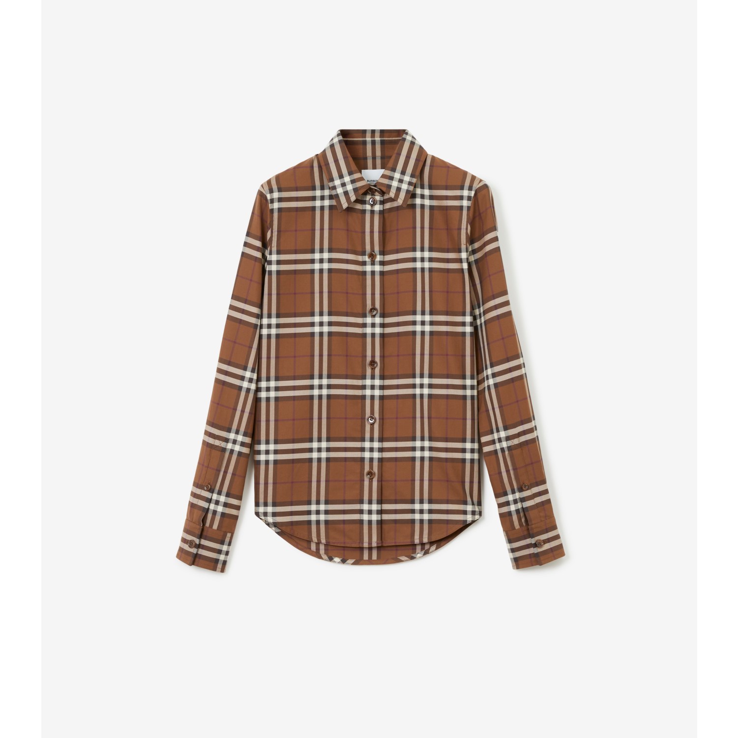 Vintage Check Cotton Shirt in Dark birch brown - Women | Burberry