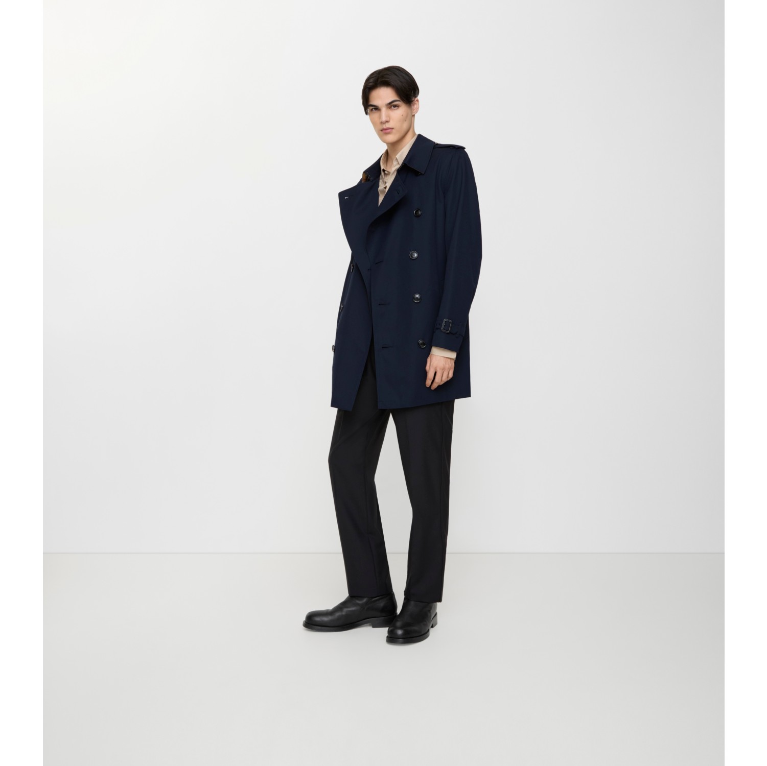 BURBERRY LONDON コート　ネイビー 美品▽BURBERRY LONDON バーバリーロンドン カシミヤ100% 比翼仕立て