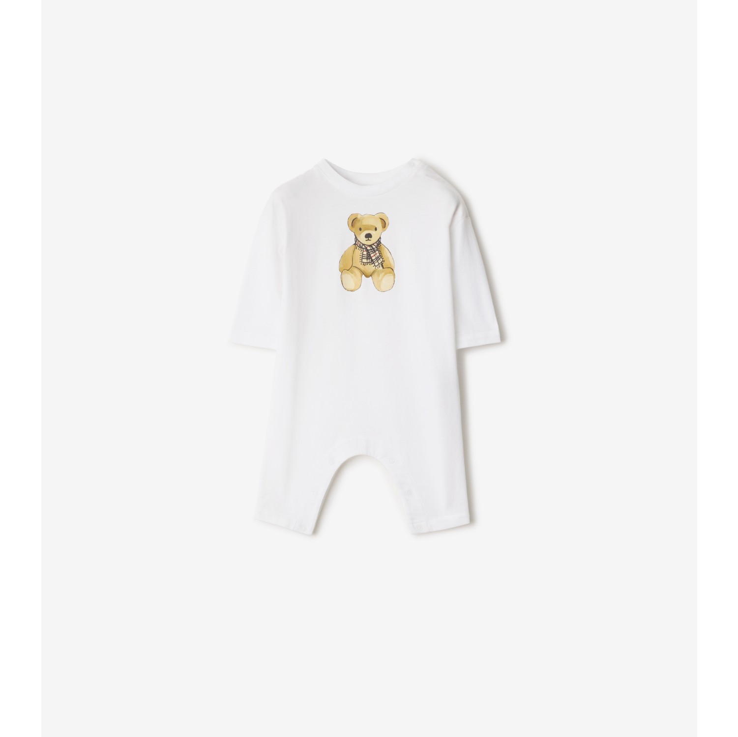 Thomas Bear Cotton Jumpsuit in White - Children | Burberry® Official